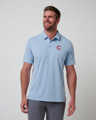 Chicago Cubs Playoff Pitch Polo Men|Game Day|New/Heather Blue