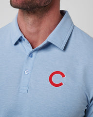 Chicago Cubs Playoff Pitch Polo Men|Game Day|New/Heather Blue