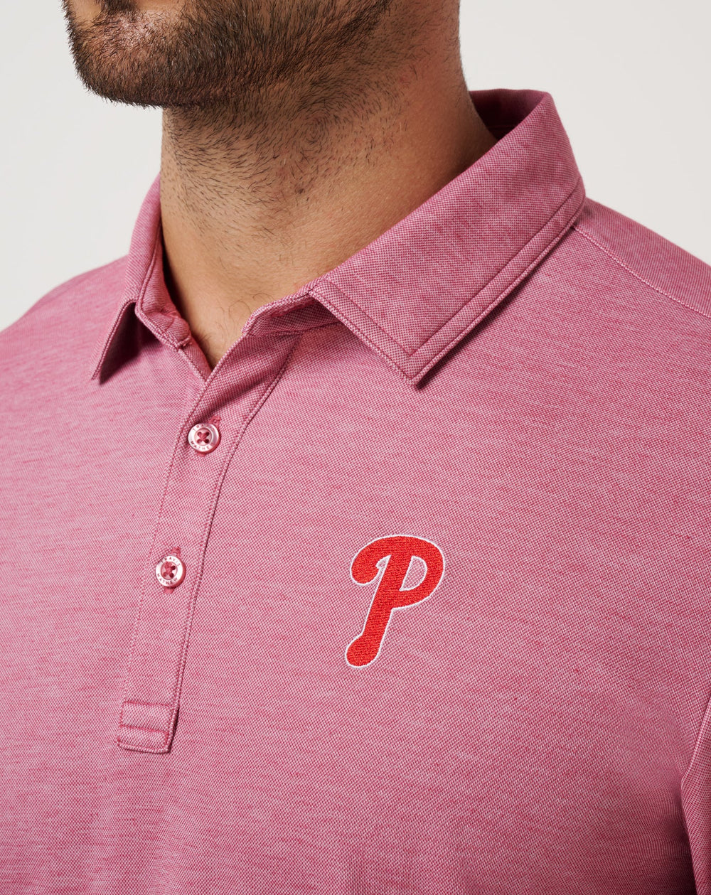 Philadelphia Phillies Playoff Pitch Polo Men|Game Day|New/Heather Red
