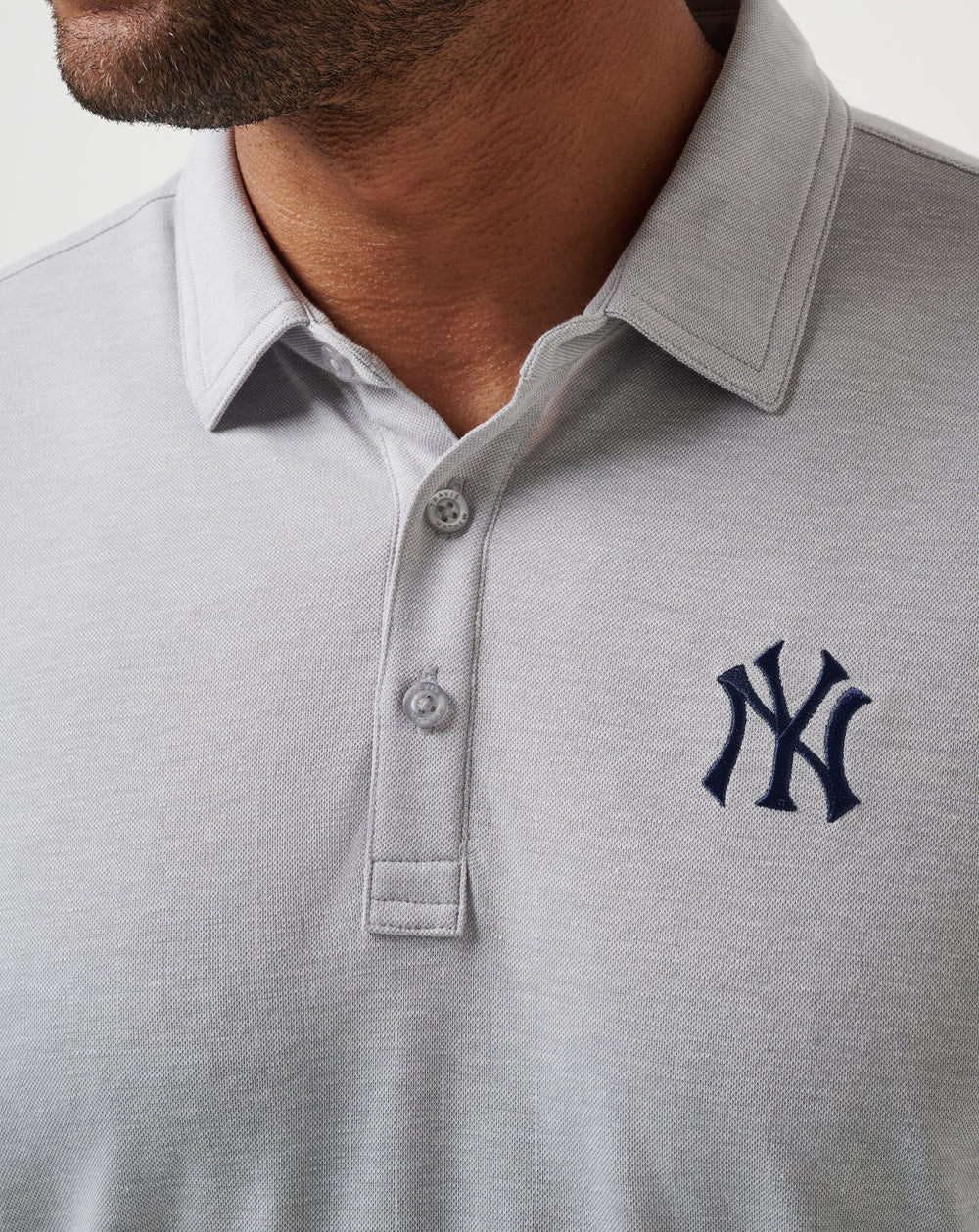New York Yankees Playoff Pitch Polo Men|Game Day|New/Heather Grey