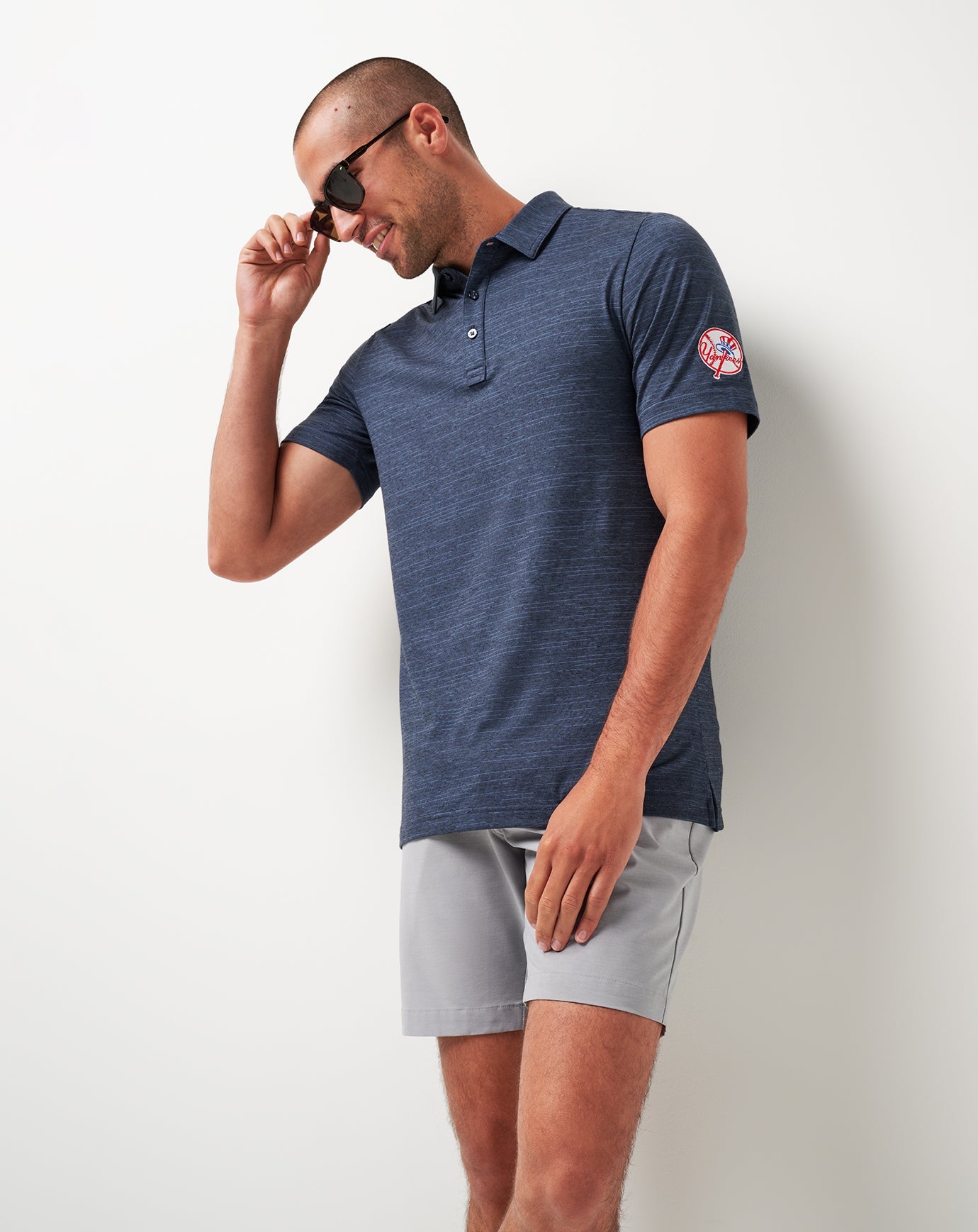 New York Yankees The Heater Polo Men|Game Day|New/Vintage Indigo/Black