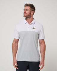 Iowa Drop Back Polo Men|Game Day|New/White/Heather Grey
