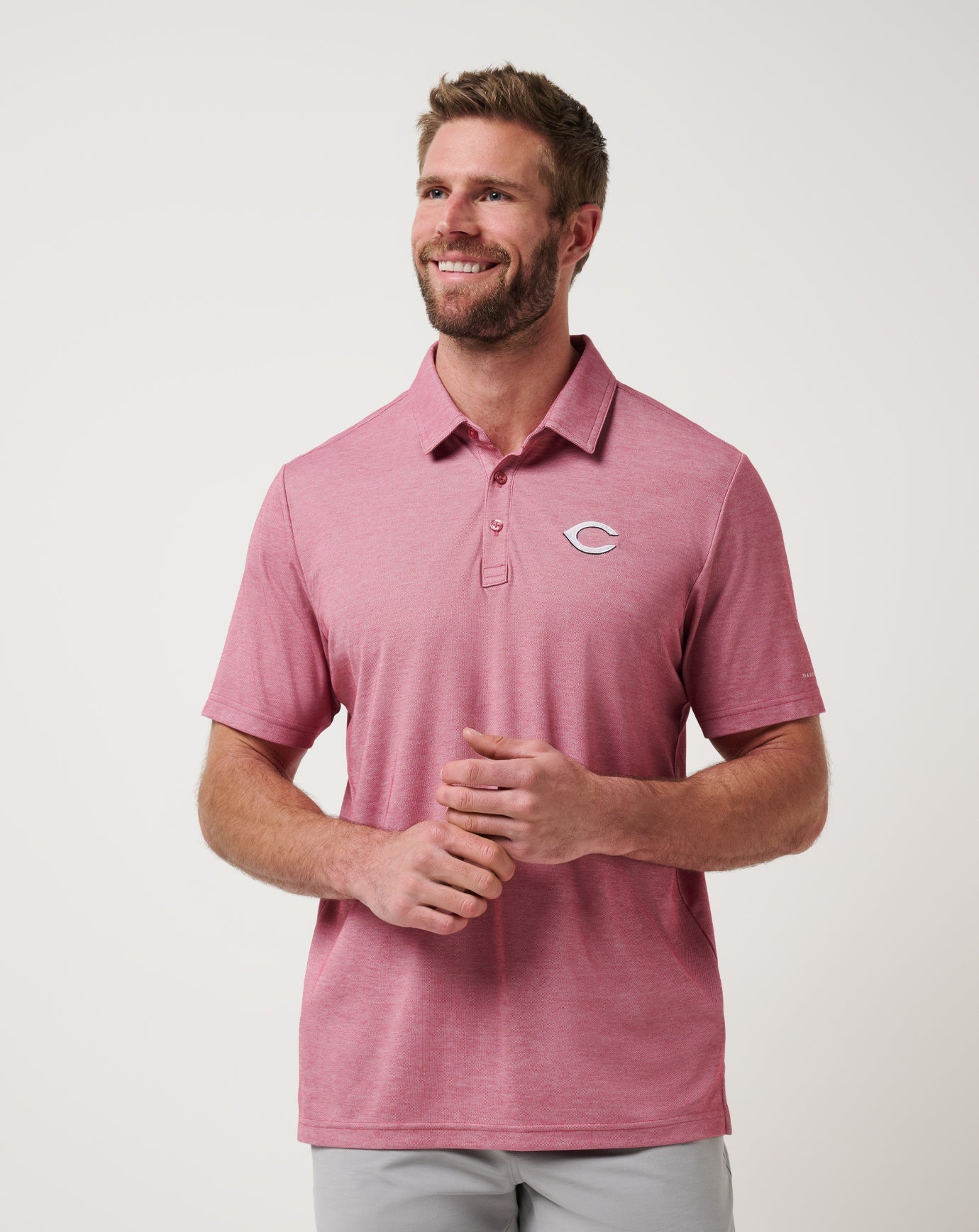 Cincinnati Reds Playoff Pitch Polo Men|Game Day|New/Heather Red