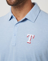 Texas Rangers Playoff Pitch Polo Men|New/Heather Blue