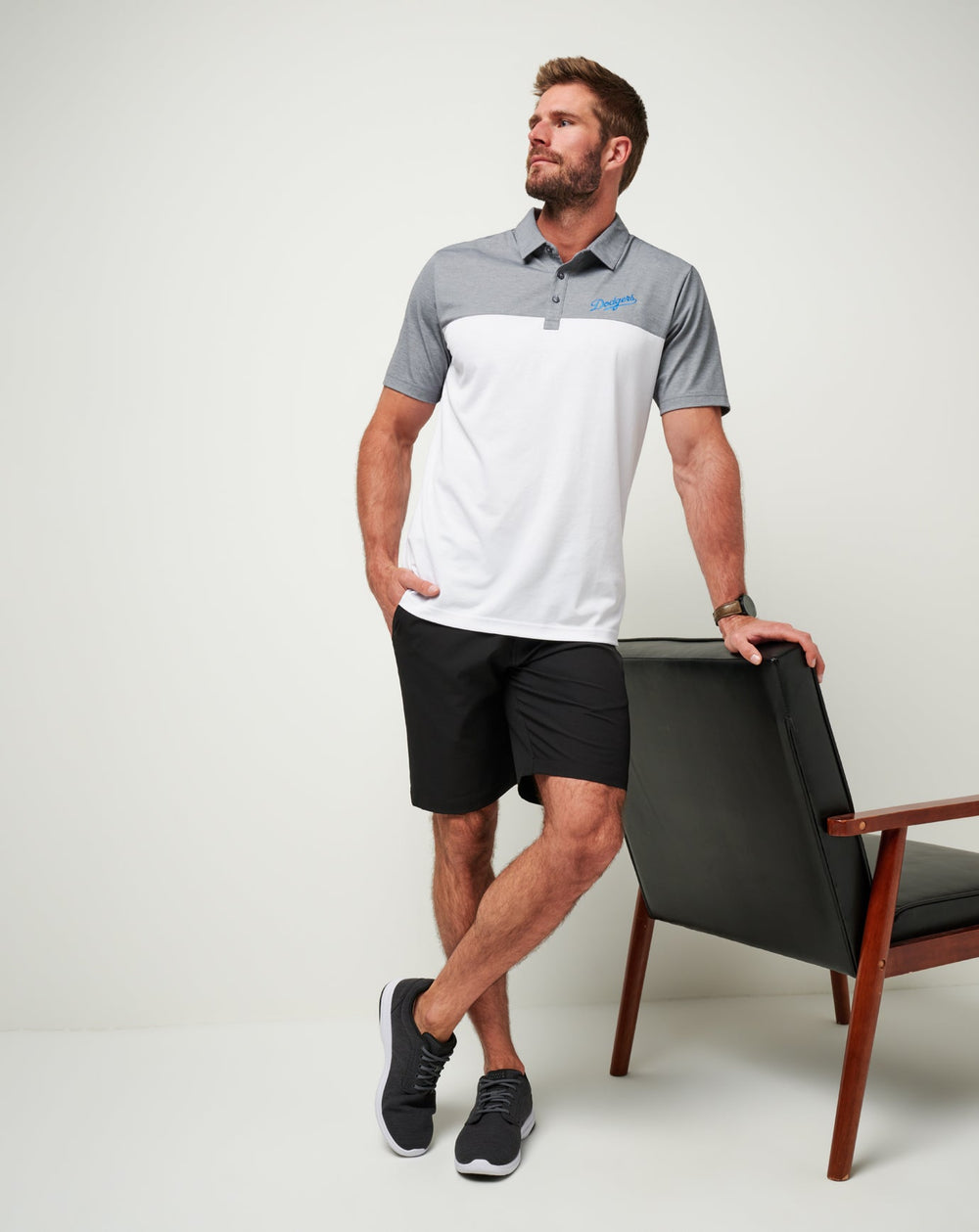 Los Angeles Dodgers The Rudds 2.0 Polo Men|Game Day|New/Heather Quiet Shade/White