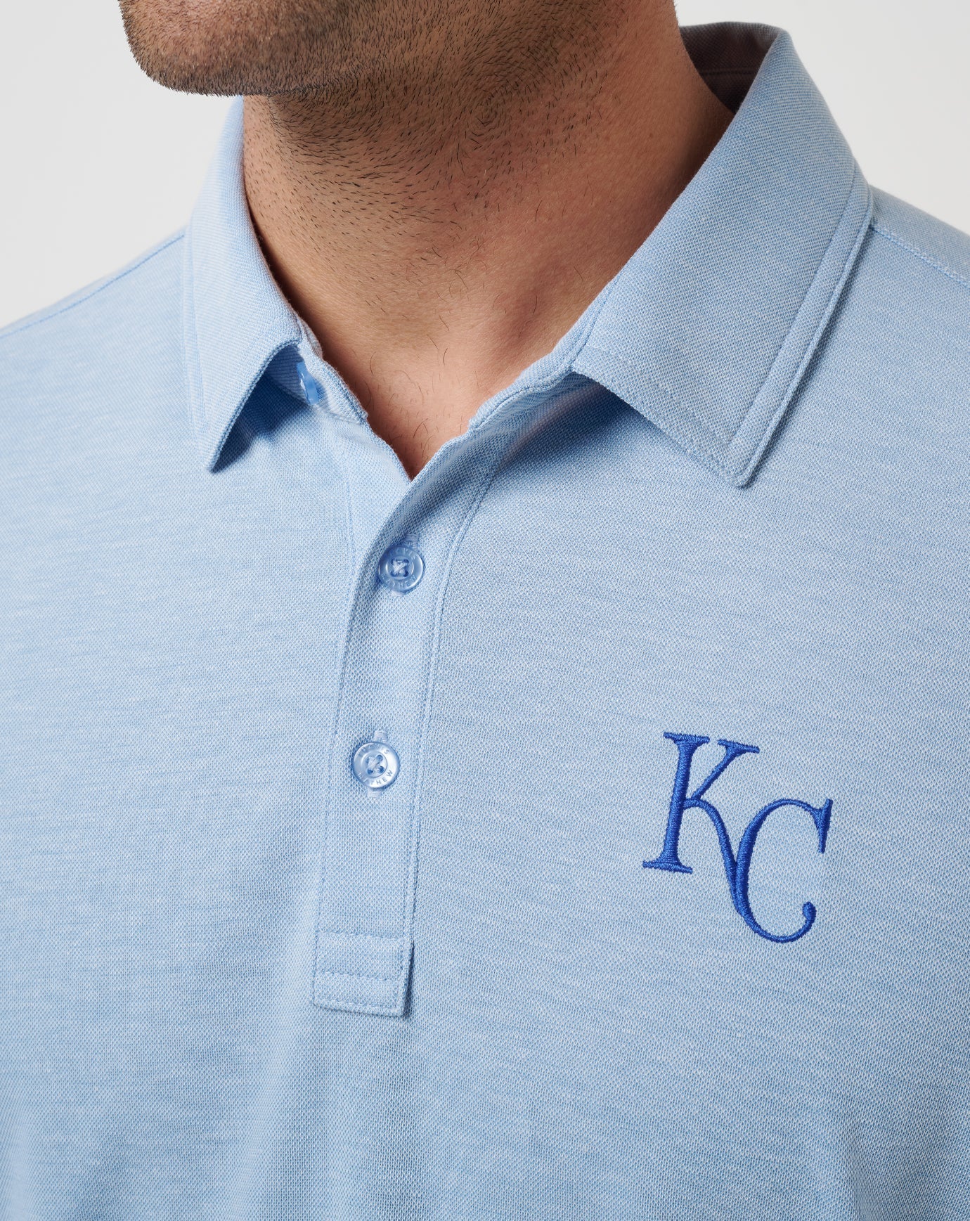 Kansas City Royals Playoff Pitch Polo Men|New/Heather Blue
