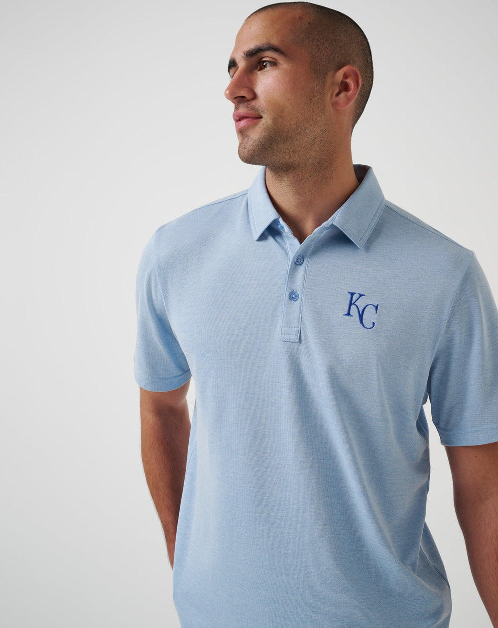 Kansas City Royals Playoff Pitch Polo Men|New/Heather Blue