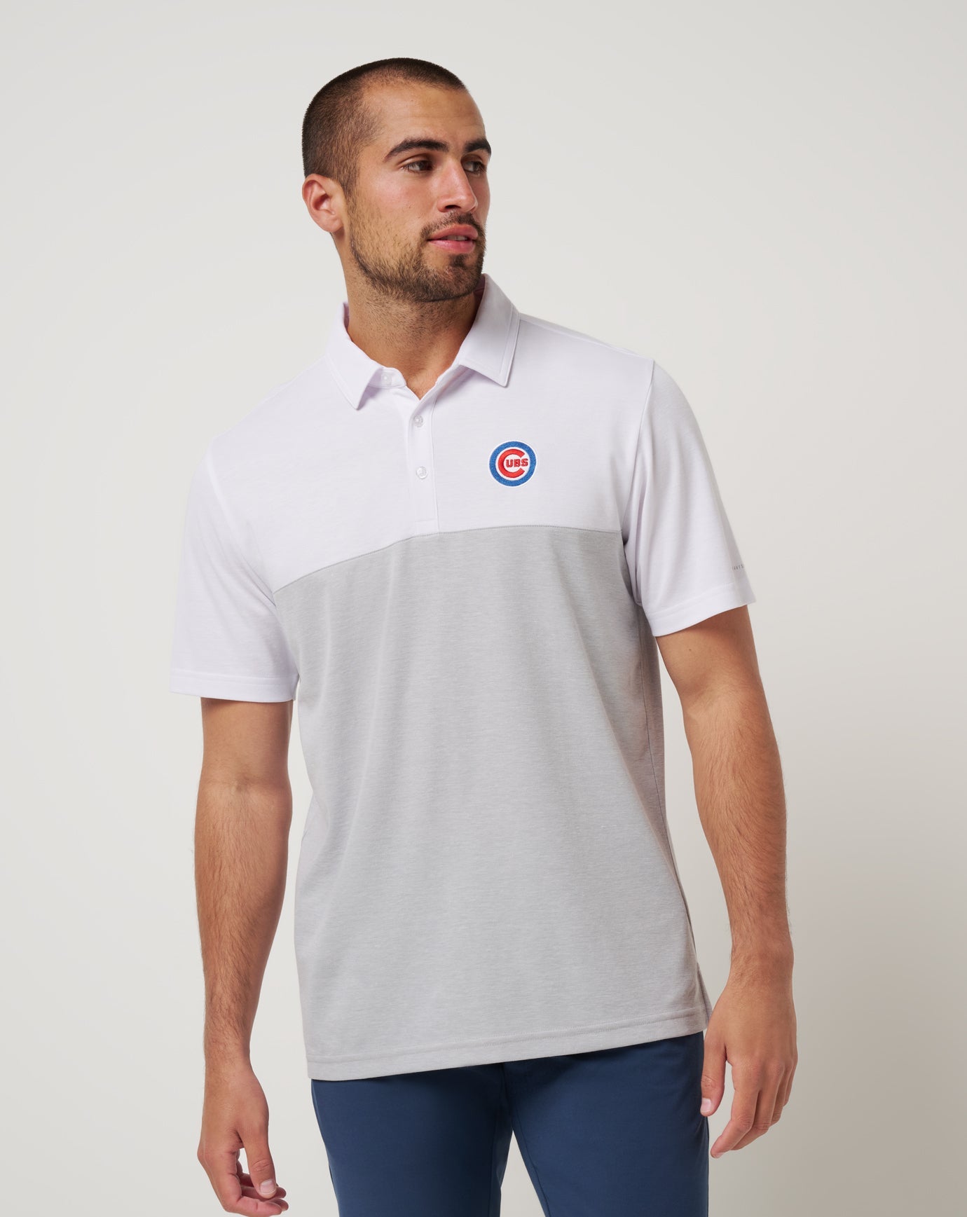 Chicago Cubs Home Run Leader Polo Men|Game Day|New/White/Heather Grey