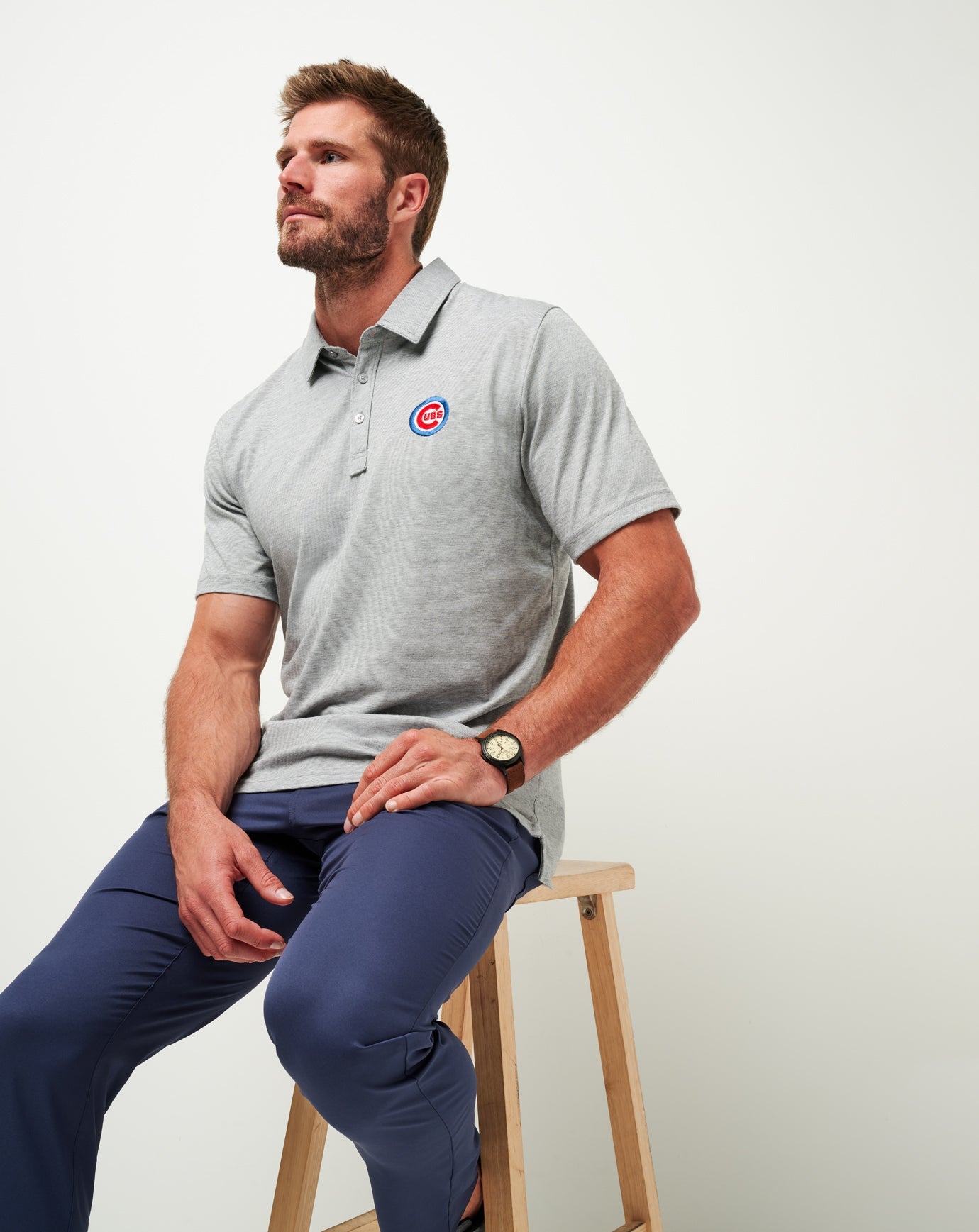 Chicago Cubs The Zinna Polo Men|Game Day|New/Heather Grey