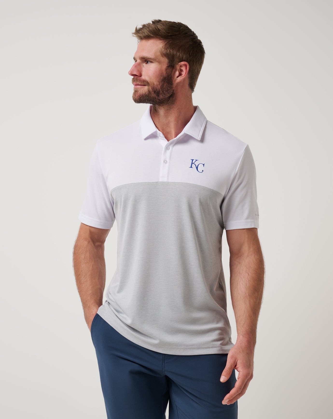 Kansas City Royals Home Run Leader Polo Men|New/White/Heather Grey