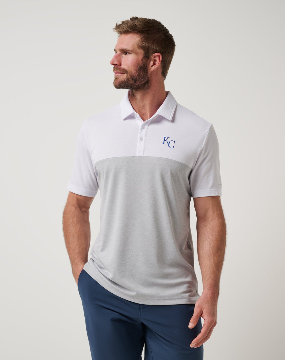 Kansas City Royals Home Run Leader Polo Men|New/White/Heather Grey