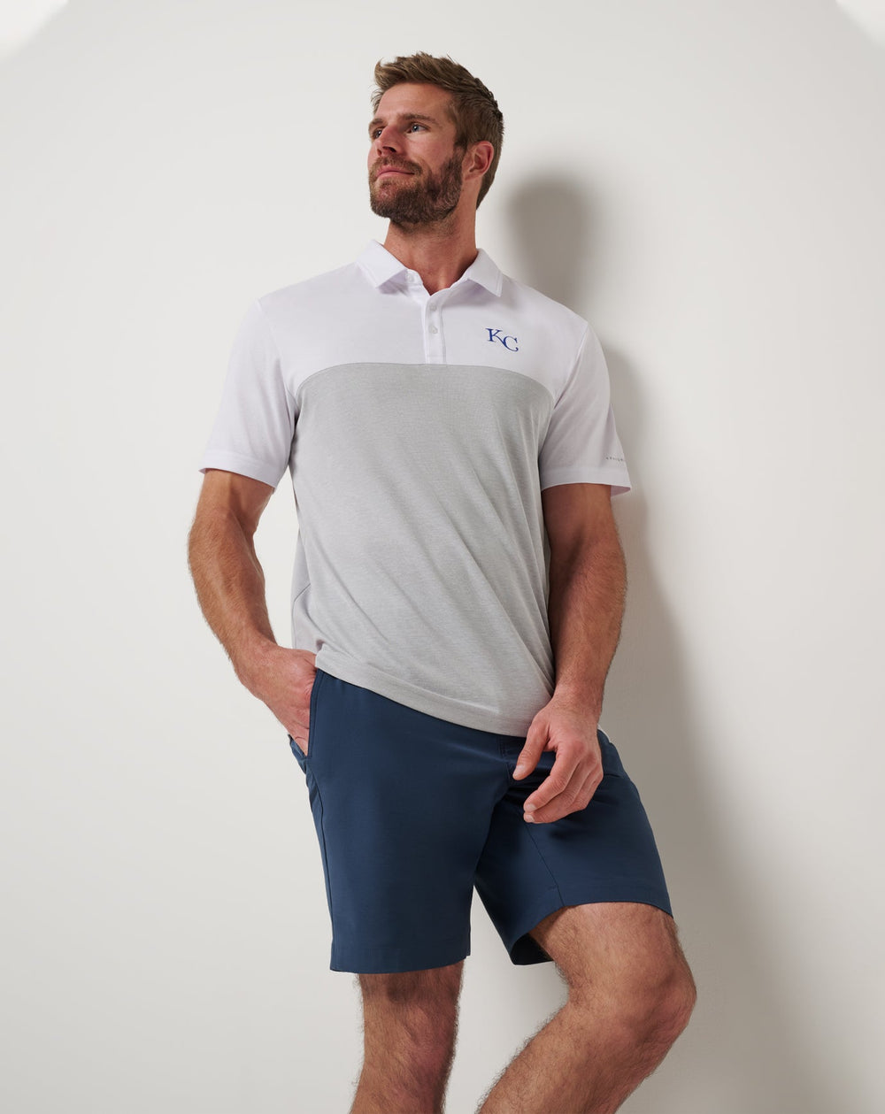 Kansas City Royals Home Run Leader Polo Men|New/White/Heather Grey
