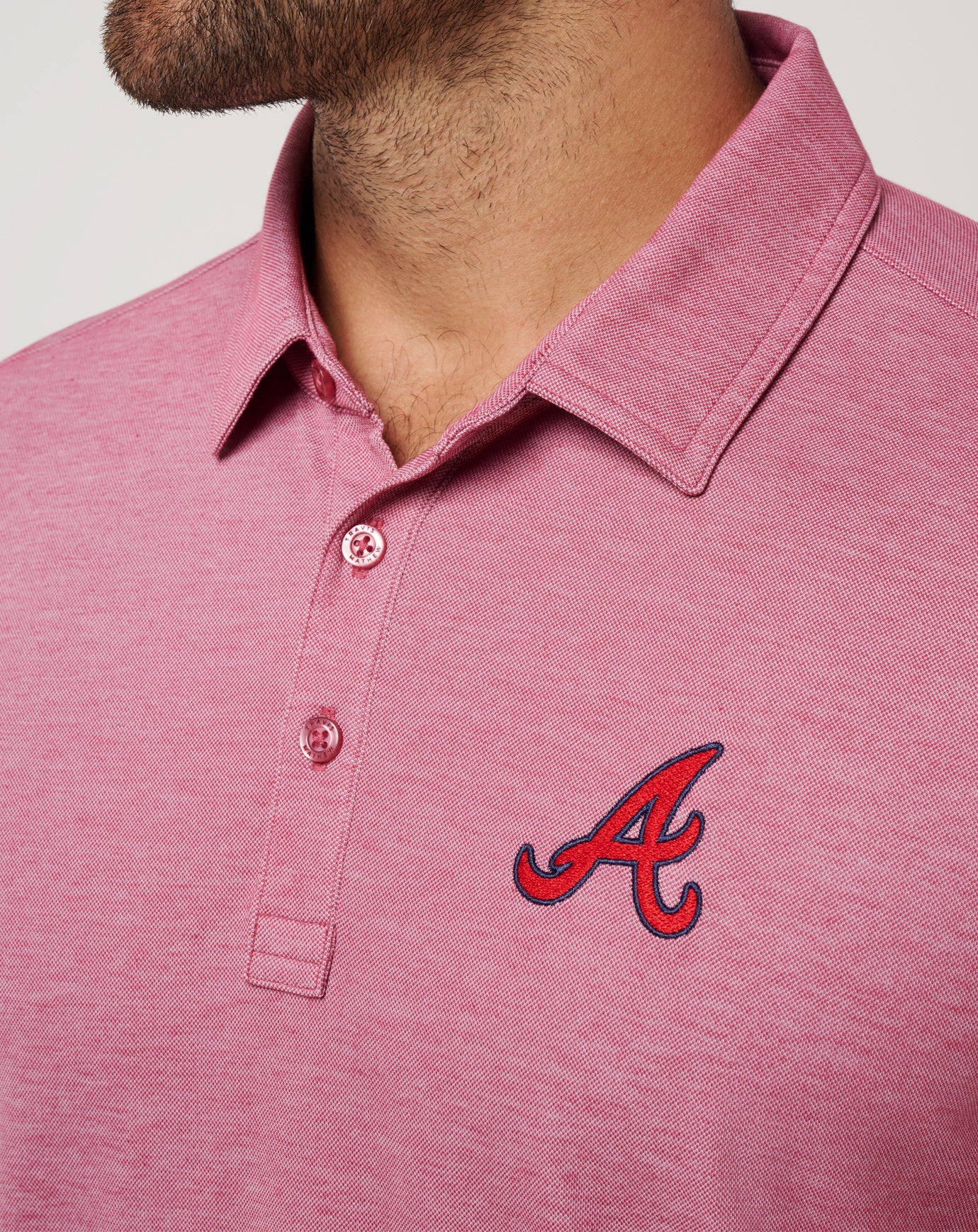 Atlanta Braves Playoff Pitch Polo Men|New/Heather Red