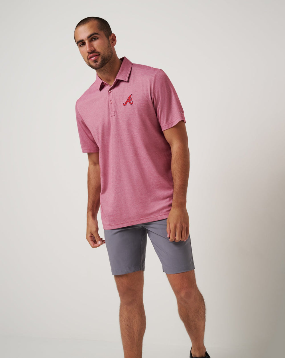 Atlanta Braves Playoff Pitch Polo Men|New/Heather Red