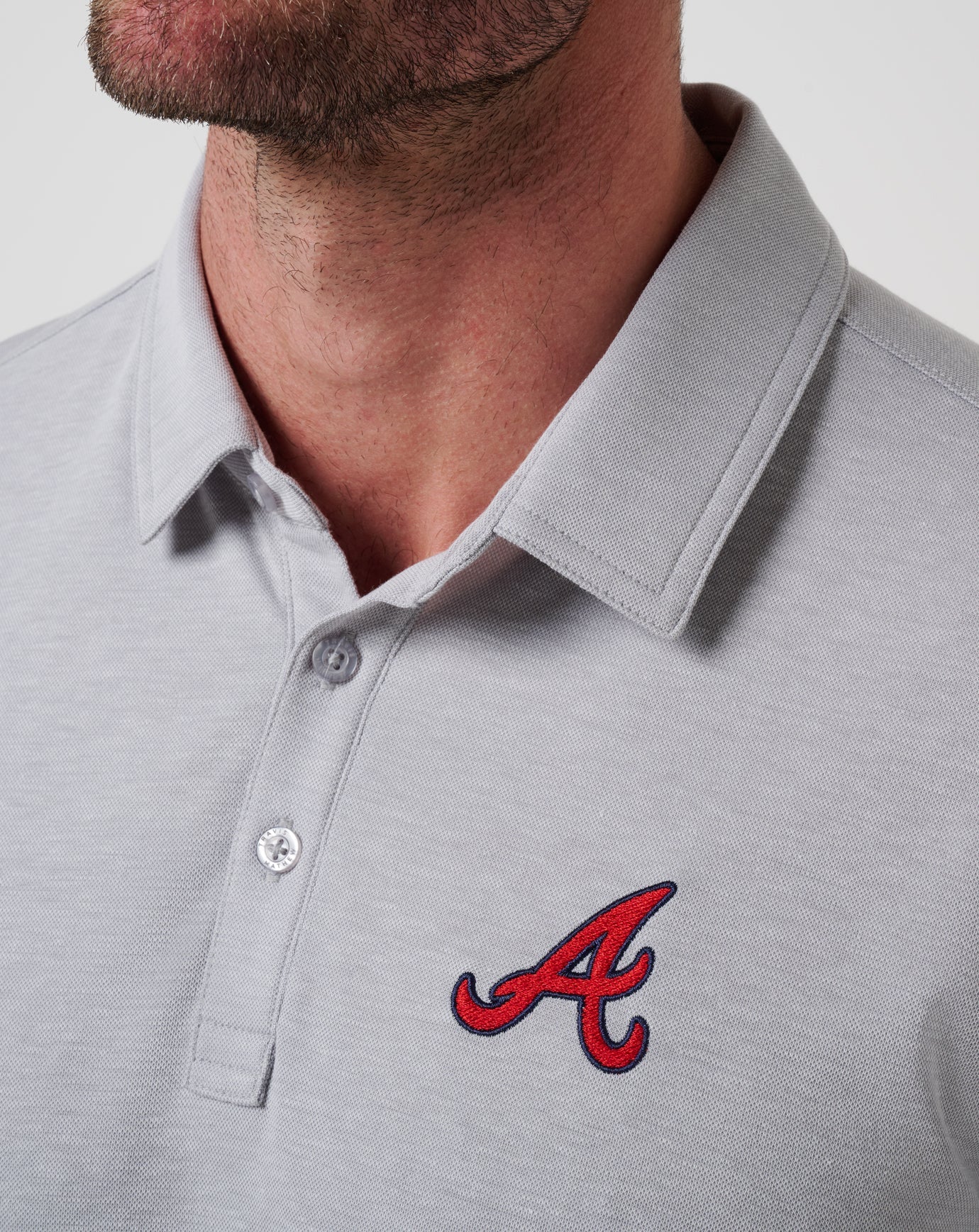 Atlanta Braves Playoff Pitch Polo Men|New/Heather Grey