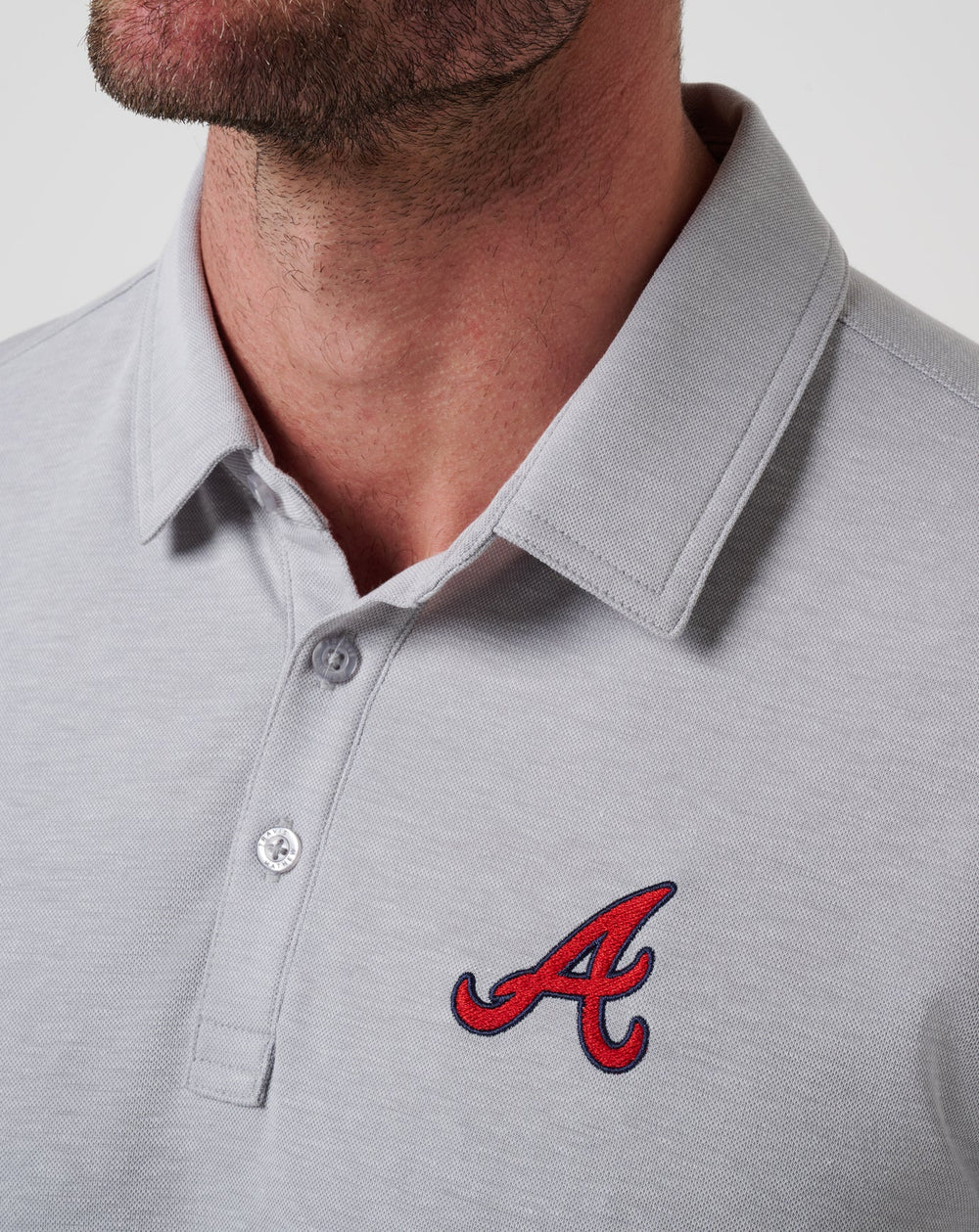 Atlanta Braves Playoff Pitch Polo Men|New/Heather Grey