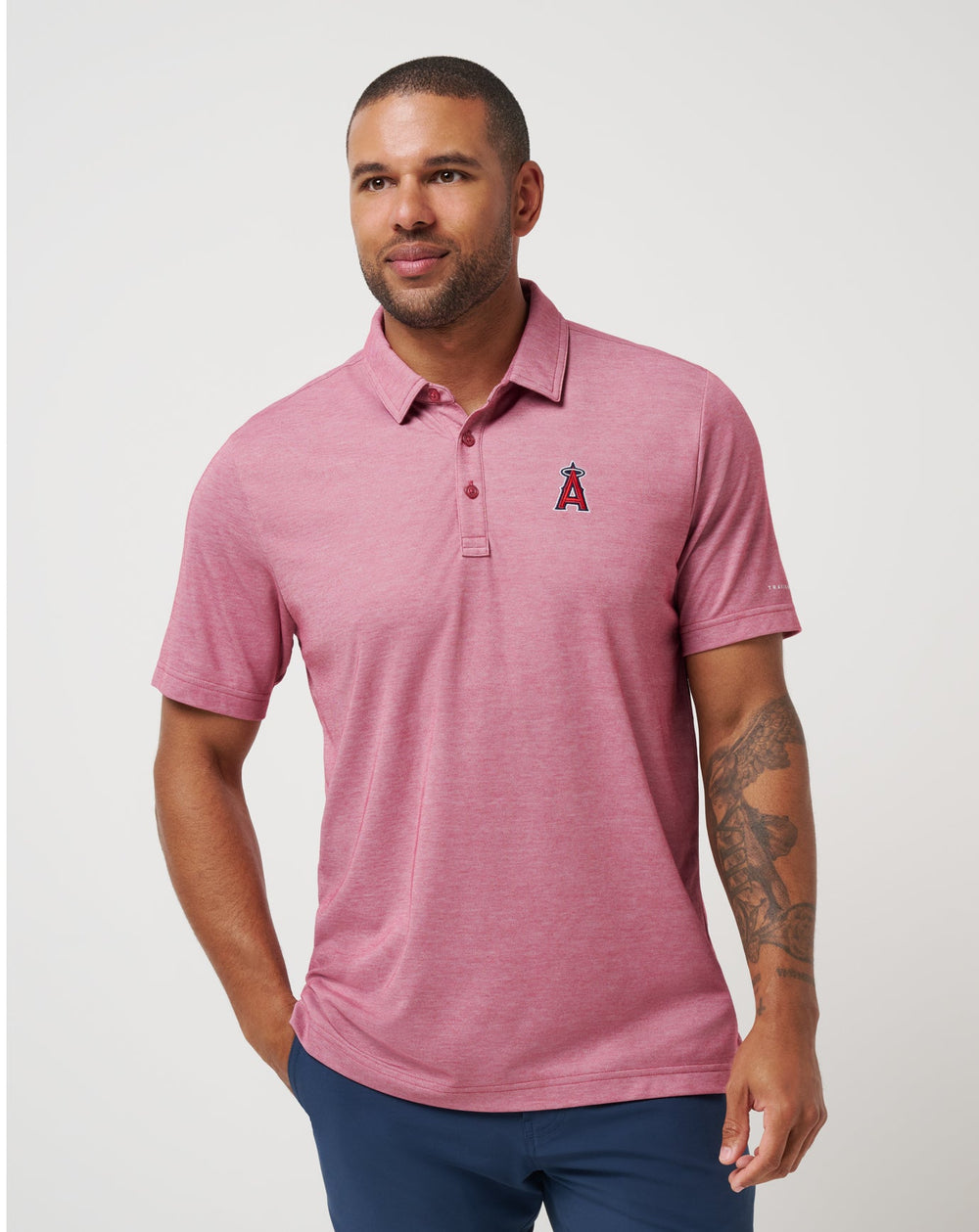 Los Angeles Angels Playoff Pitch Polo Men|New/Heather Red