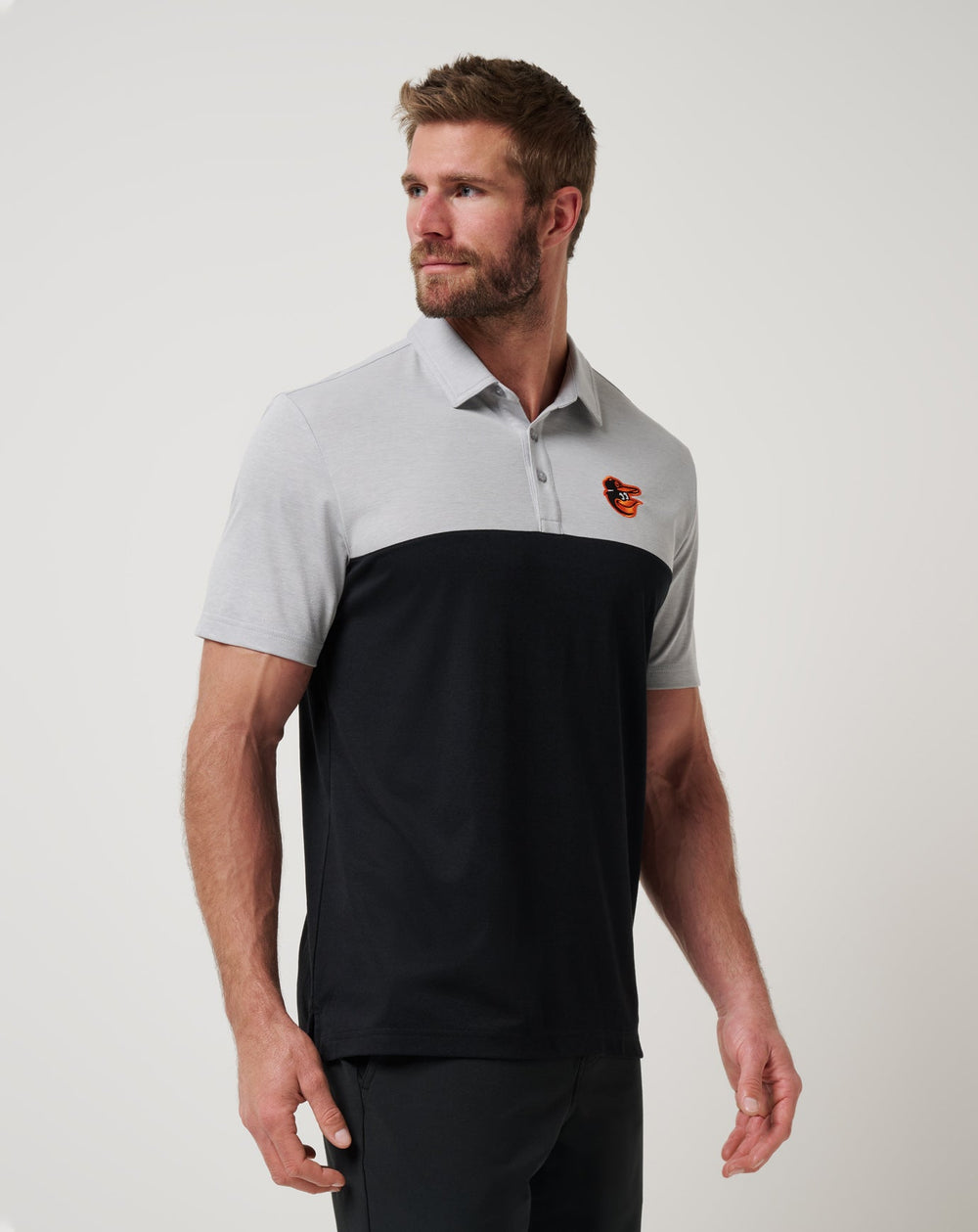 Baltimore Orioles Home Run Leader Polo Men|New/Heather Grey/Black