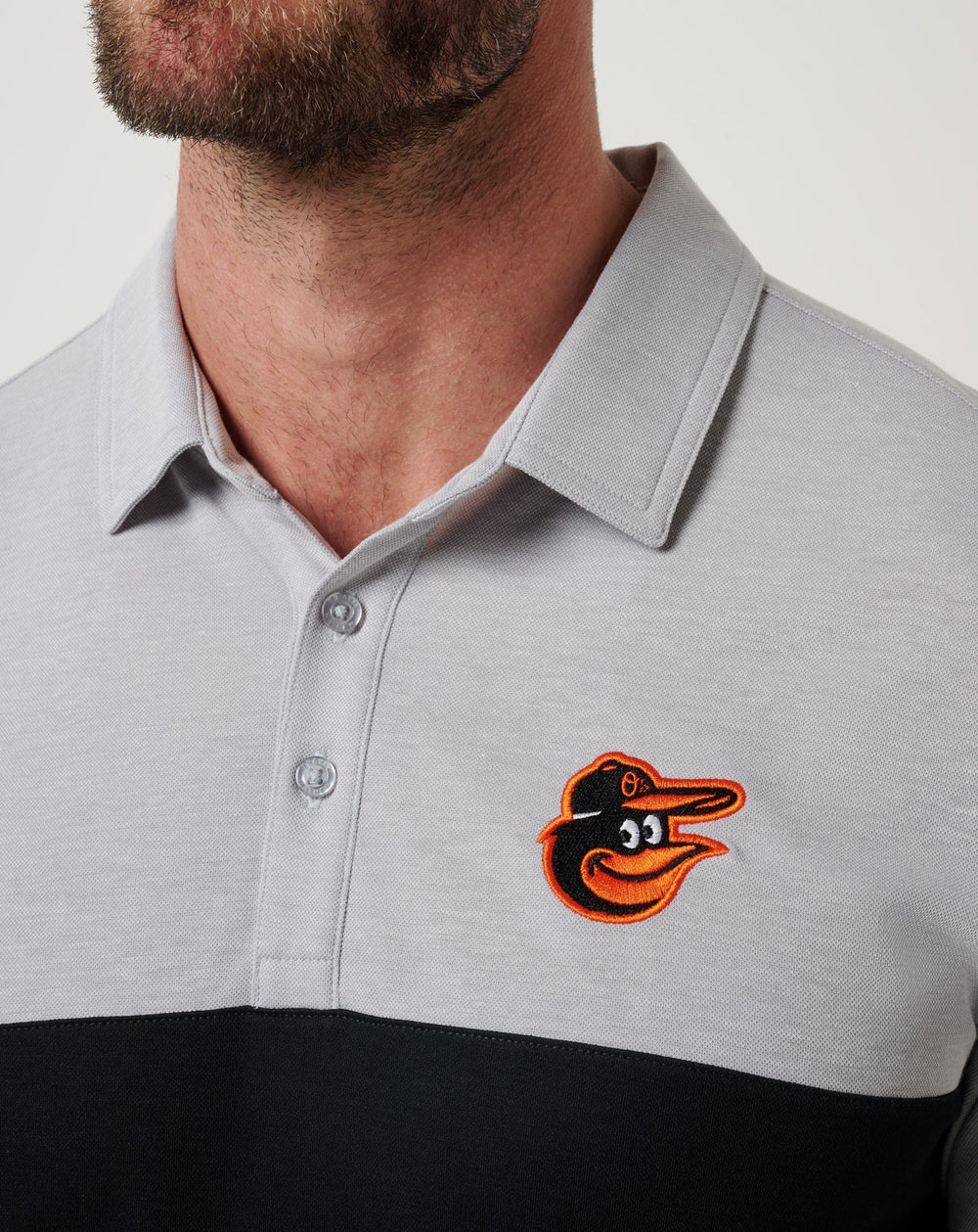 Baltimore Orioles Home Run Leader Polo Men|New/Heather Grey/Black