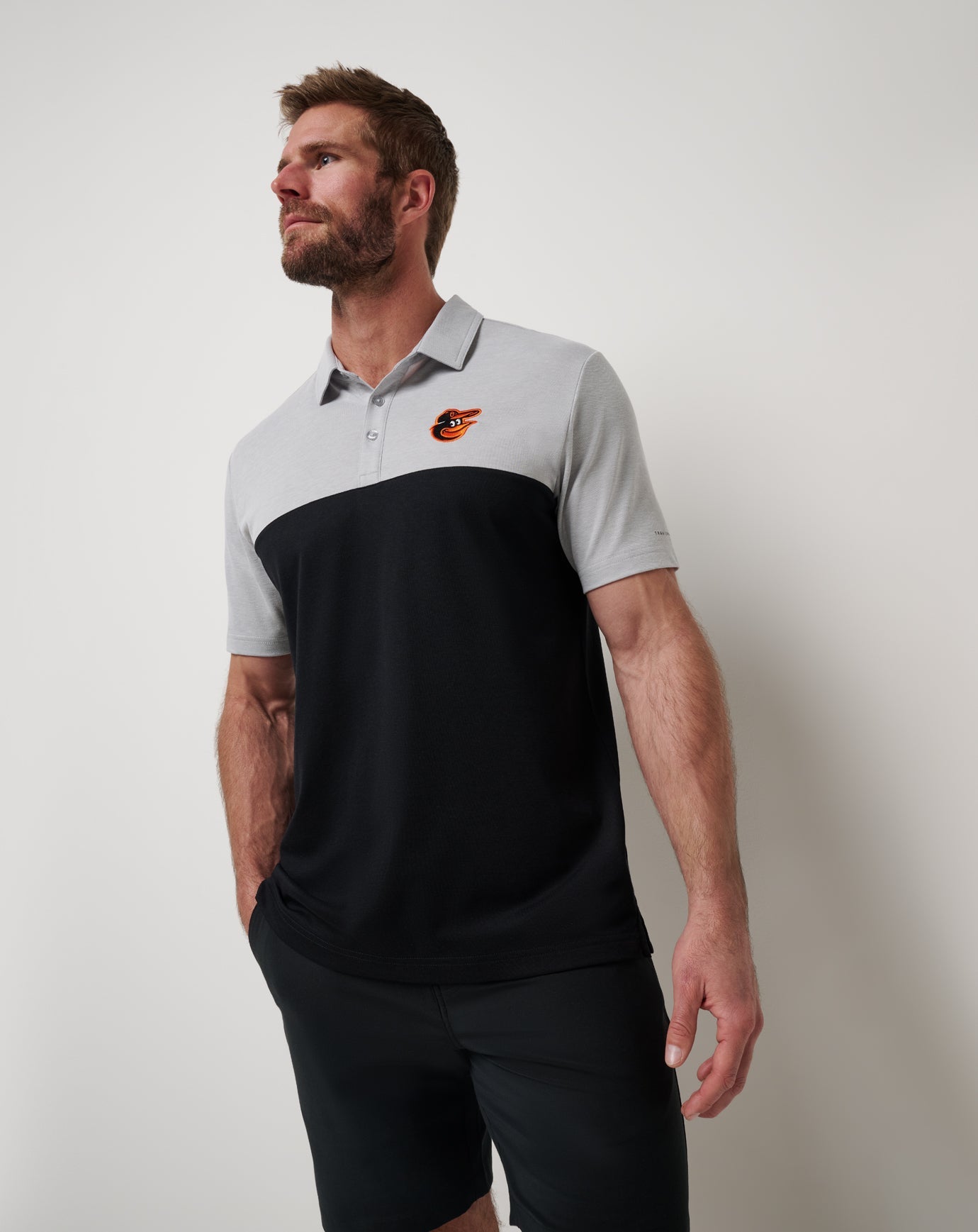 Baltimore Orioles Home Run Leader Polo Men|New/Heather Grey/Black