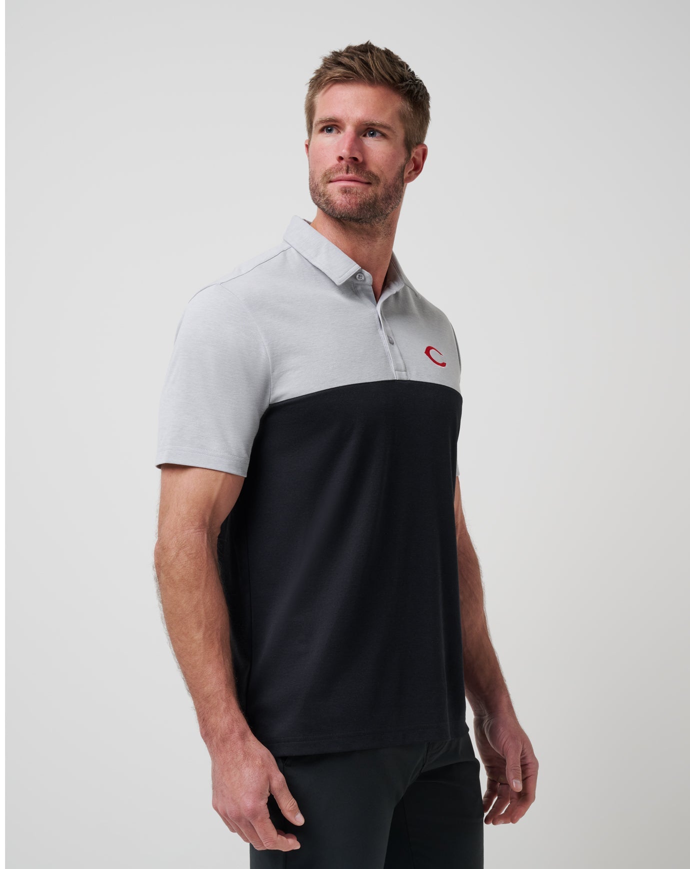 Cincinnati Reds Home Run Leader Polo Men|Game Day|New/Heather Grey/Black