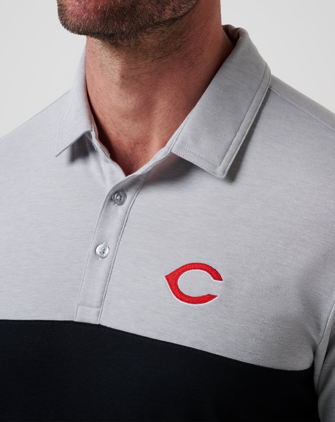 Cincinnati Reds Home Run Leader Polo Men|Game Day|New/Heather Grey/Black