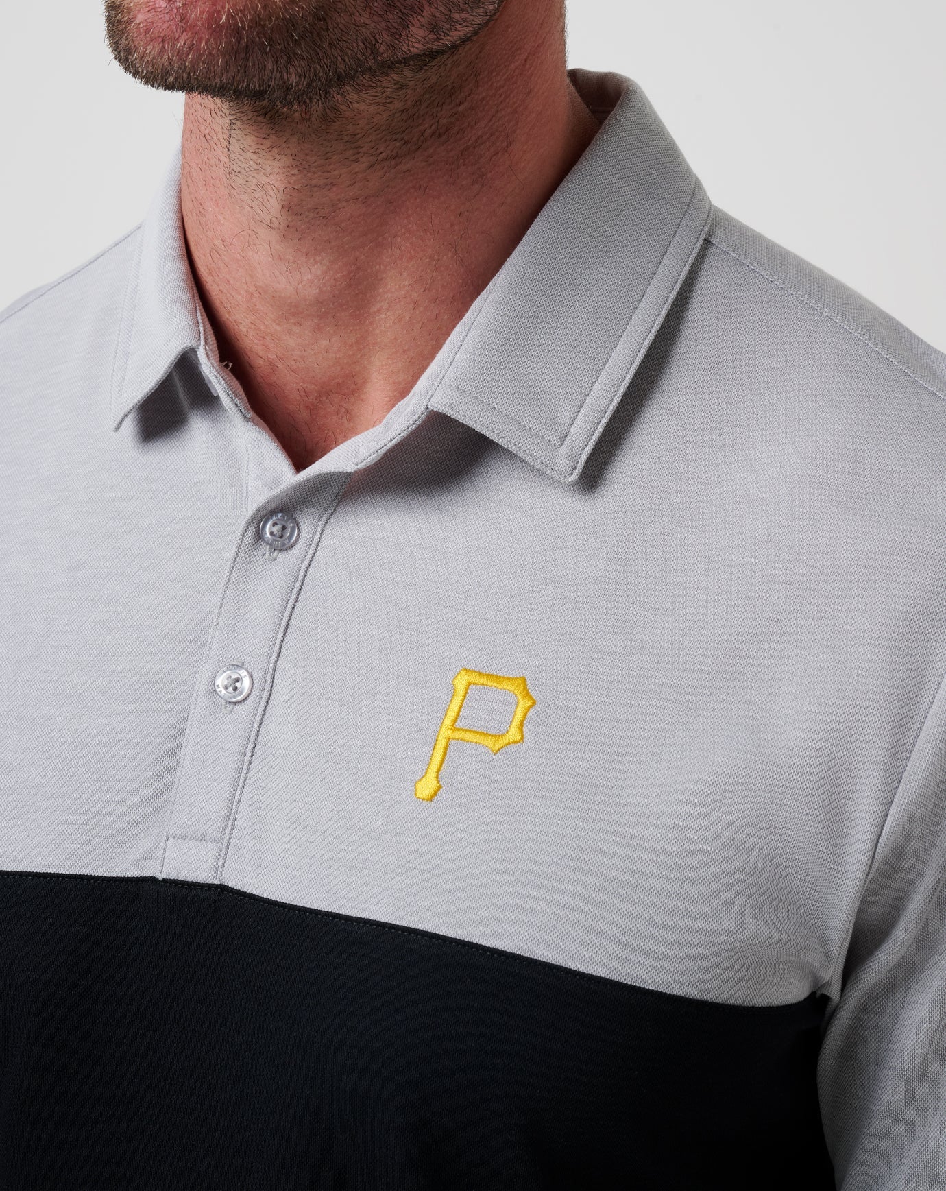 Pittsburgh Pirates Home Run Leader Polo Men|New/Heather Grey/Black