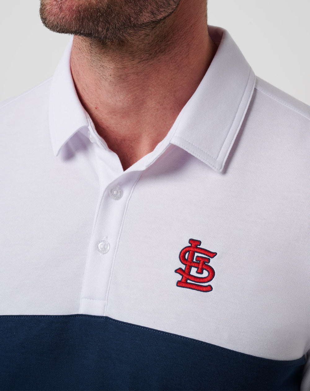 St Louis Cardinals Home Run Leader Polo Men|New/White/Navy