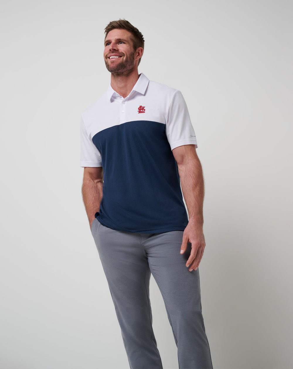 St Louis Cardinals Home Run Leader Polo Men|New/White/Navy