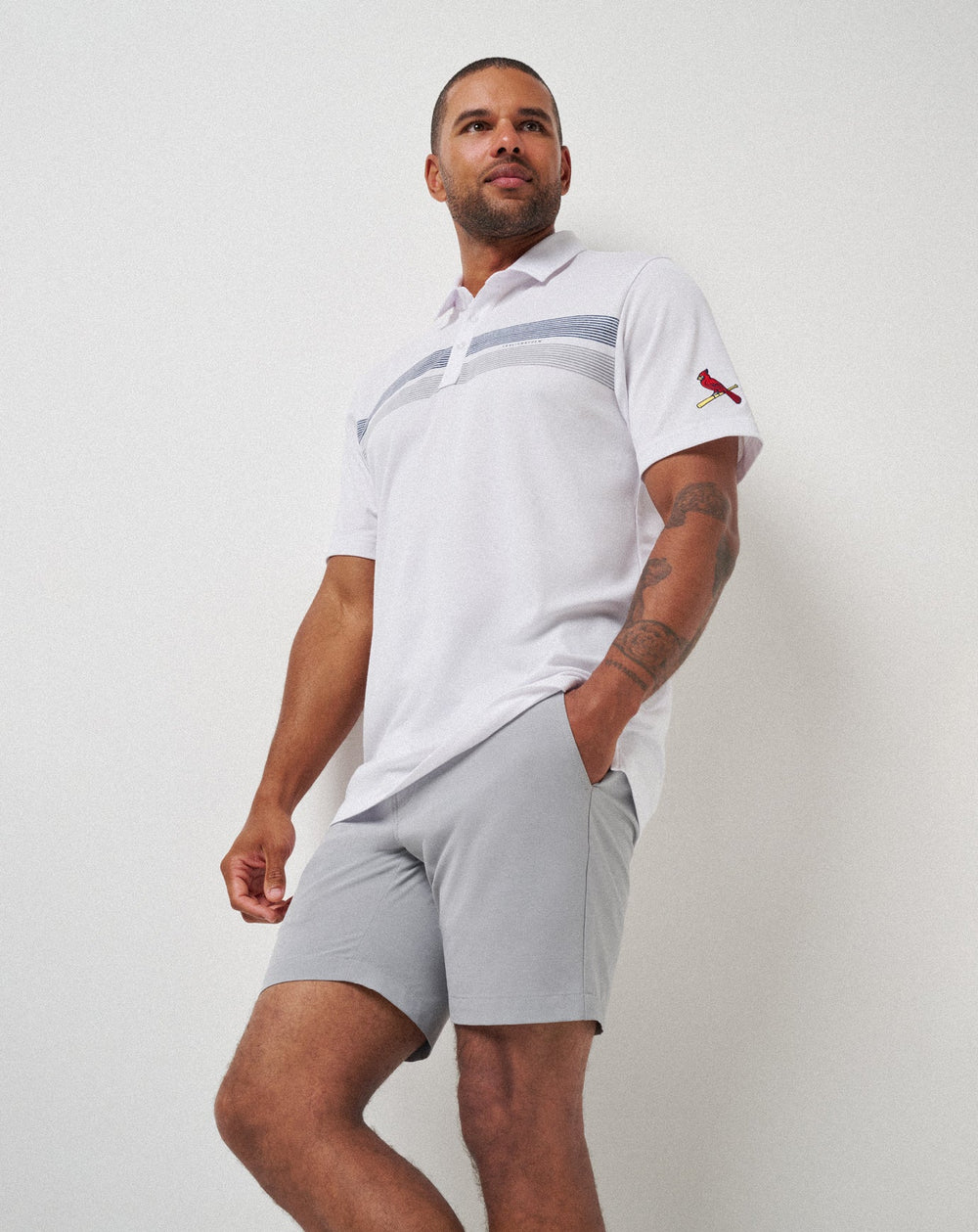 St Louis Cardinals Top Recruit Polo Men|New/White