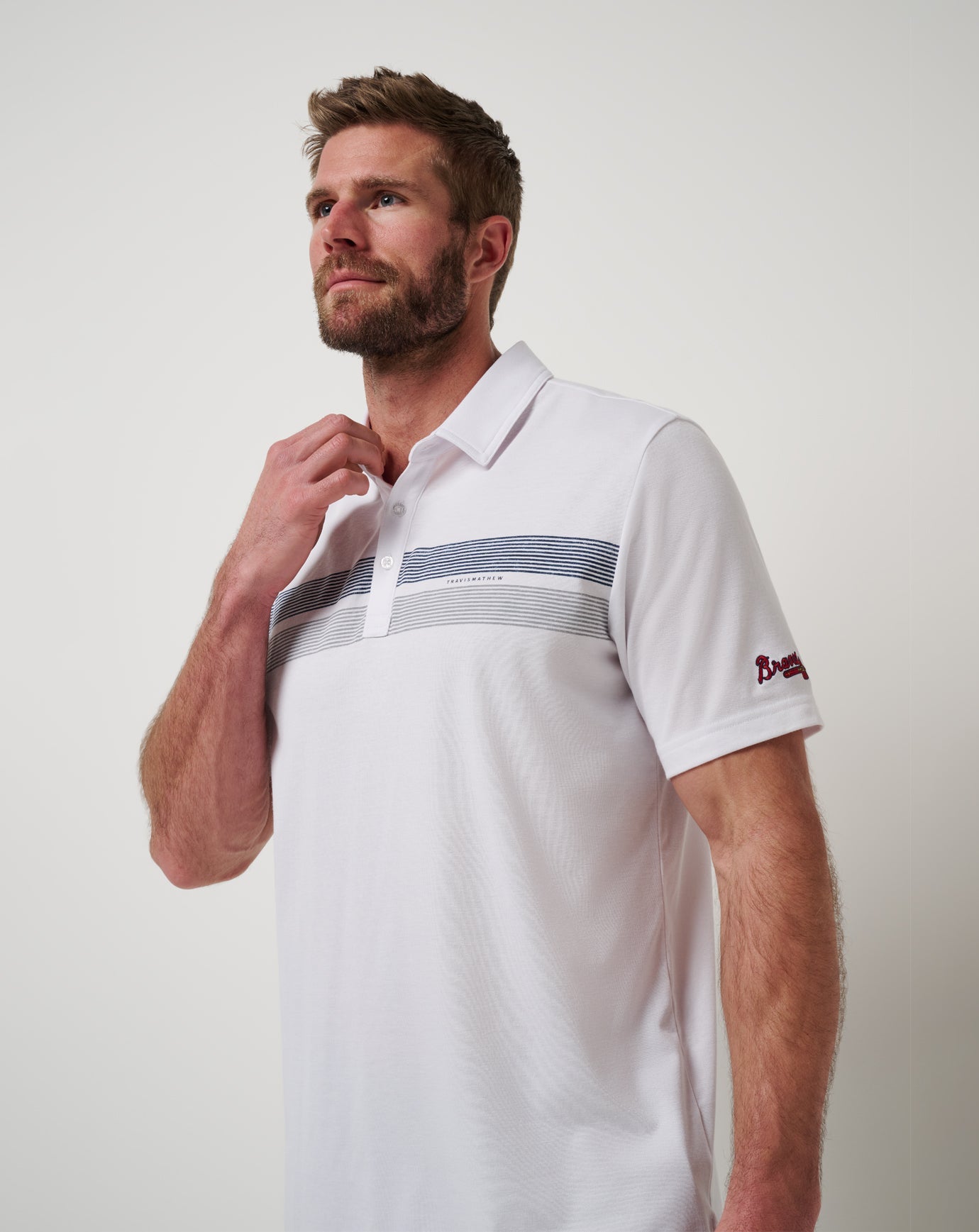 Atlanta Braves Top Recruit Polo Men|New/White