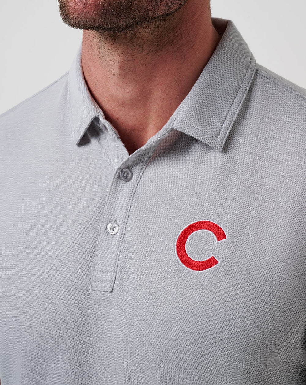 Chicago Cubs Playoff Pitch Polo Men|Game Day|New/Heather Grey