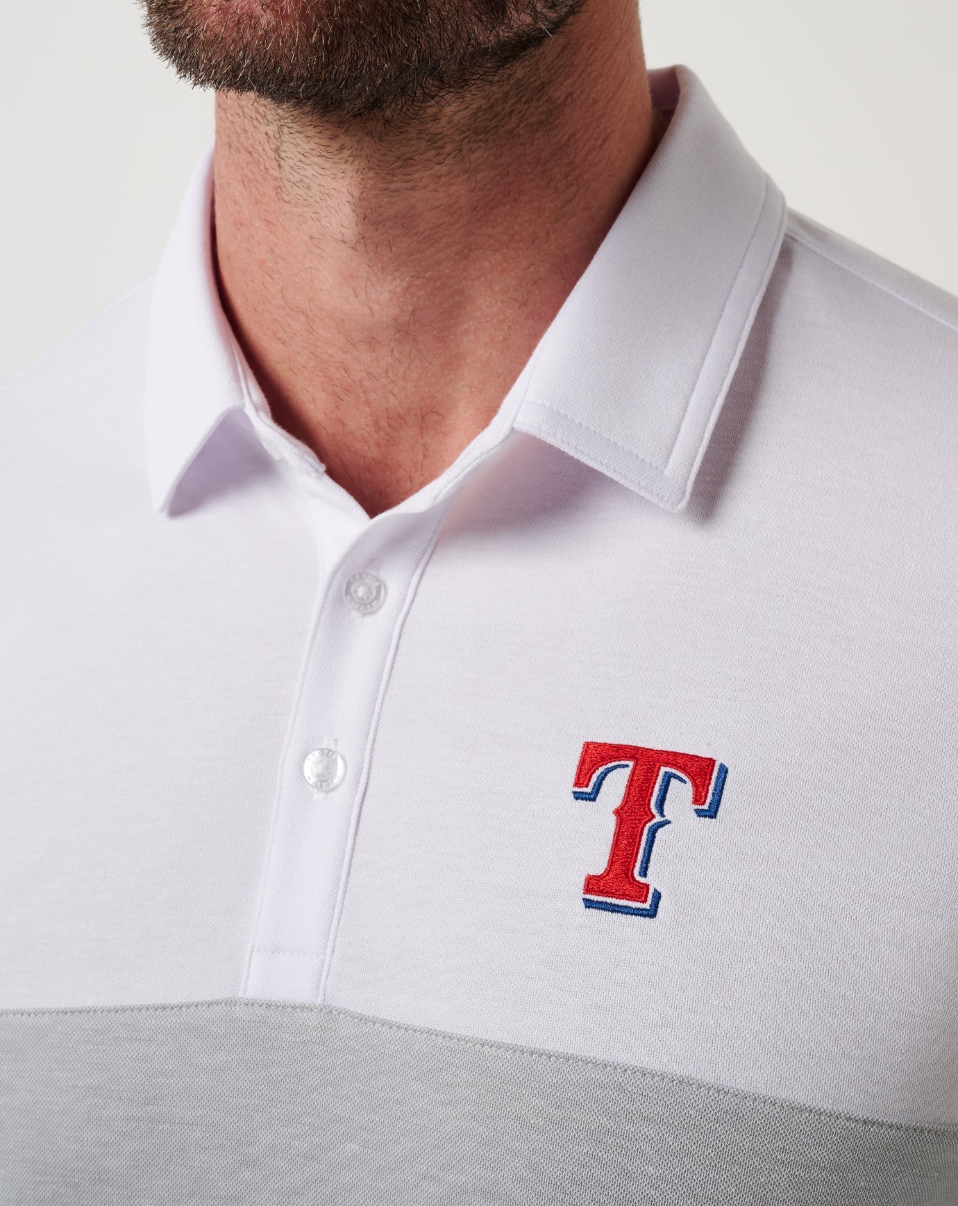 Texas Rangers Home Run Leader Polo Men|New/White/Heather Grey