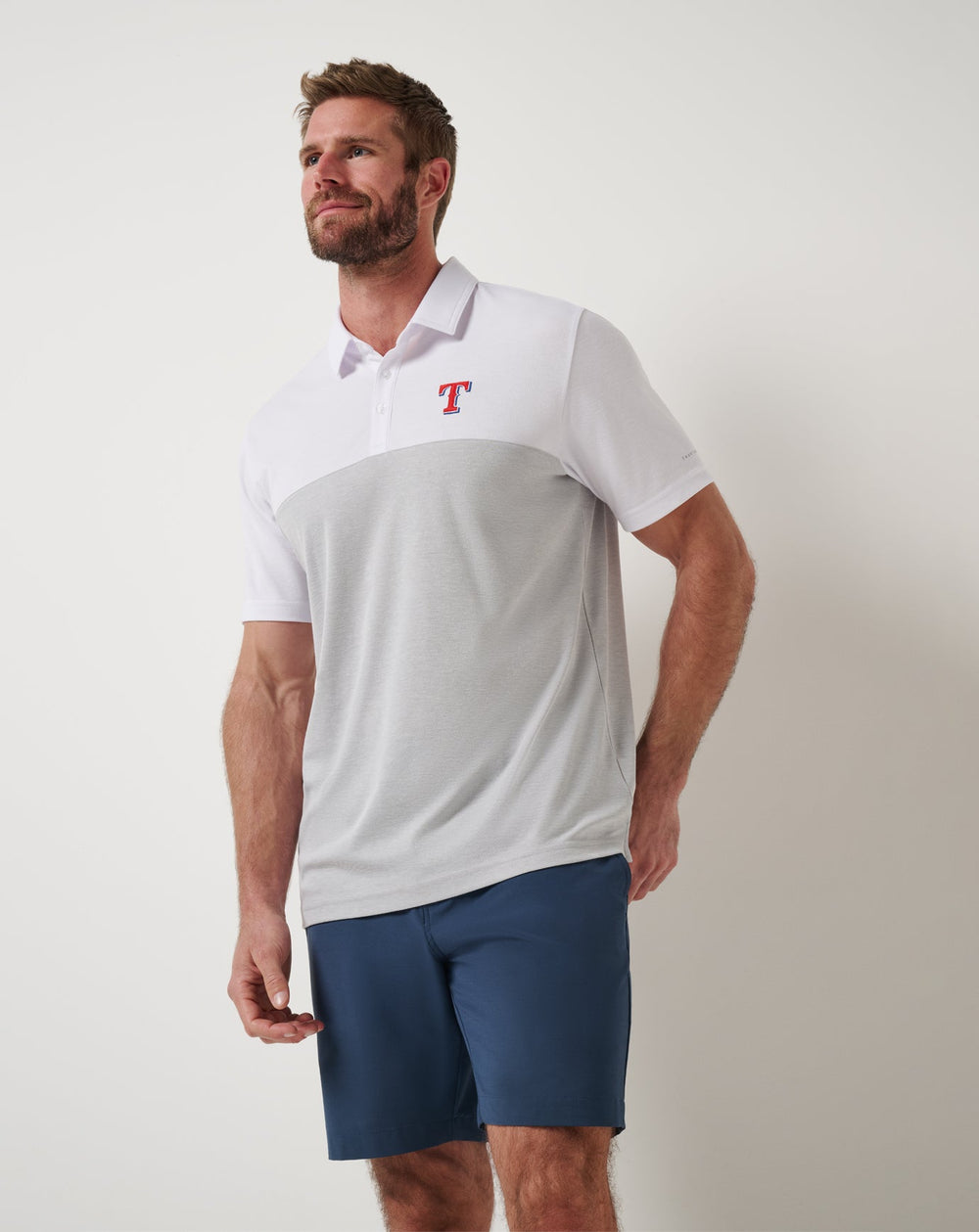 Texas Rangers Home Run Leader Polo Men|New/White/Heather Grey
