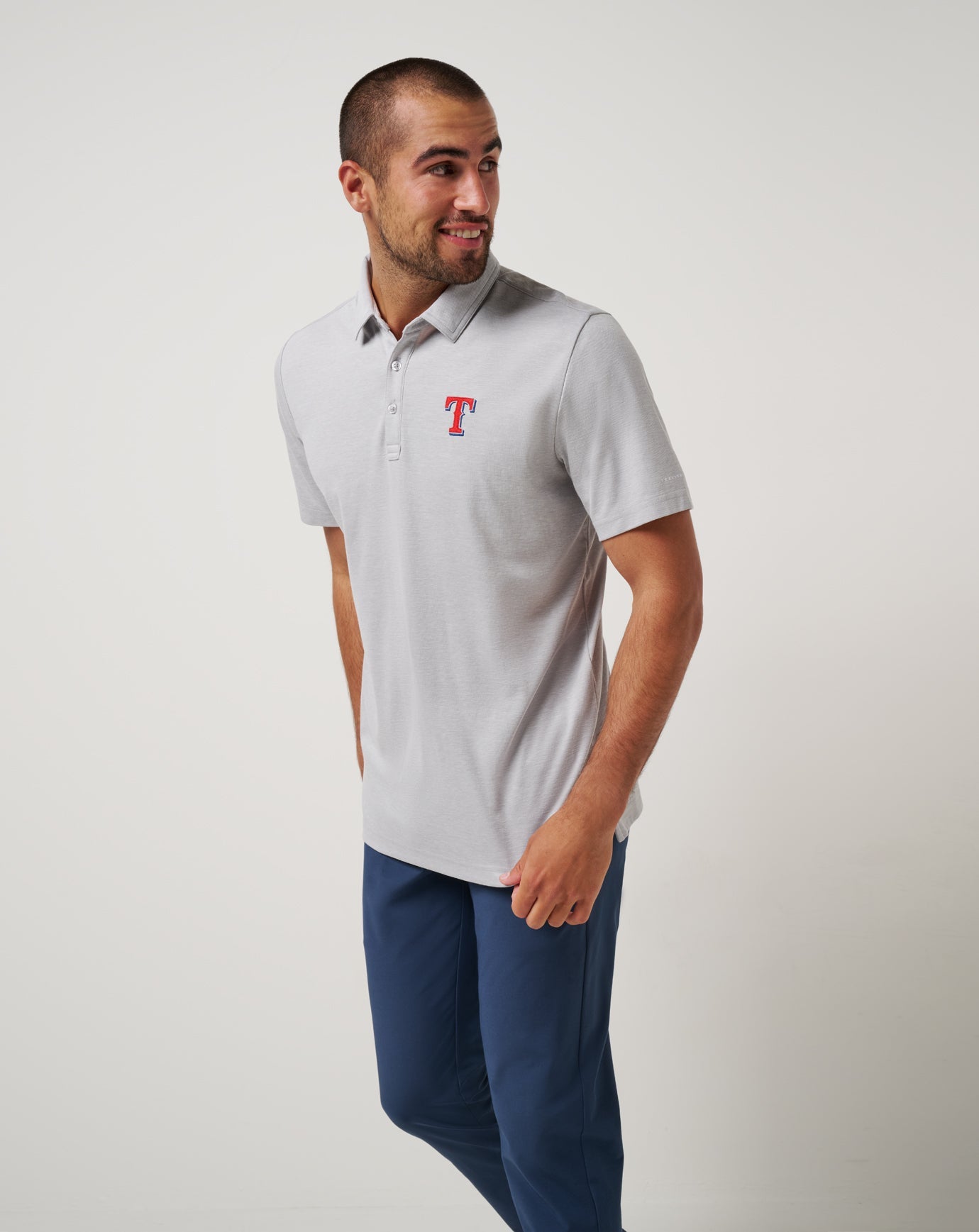 Texas Rangers Playoff Pitch Polo Men|New/Heather Grey