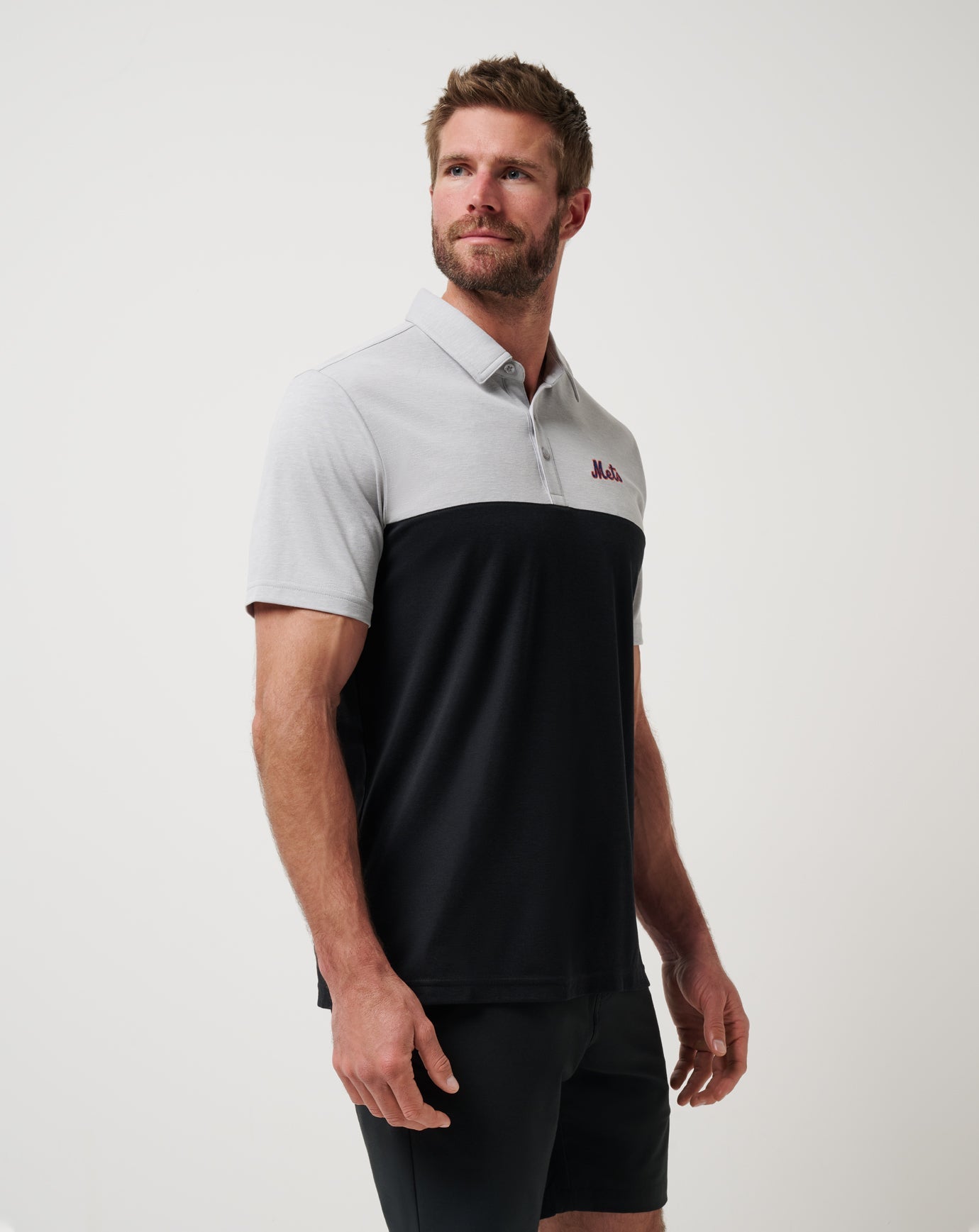 New York Mets Home Run Leader Polo Men|New/Heather Grey/Black