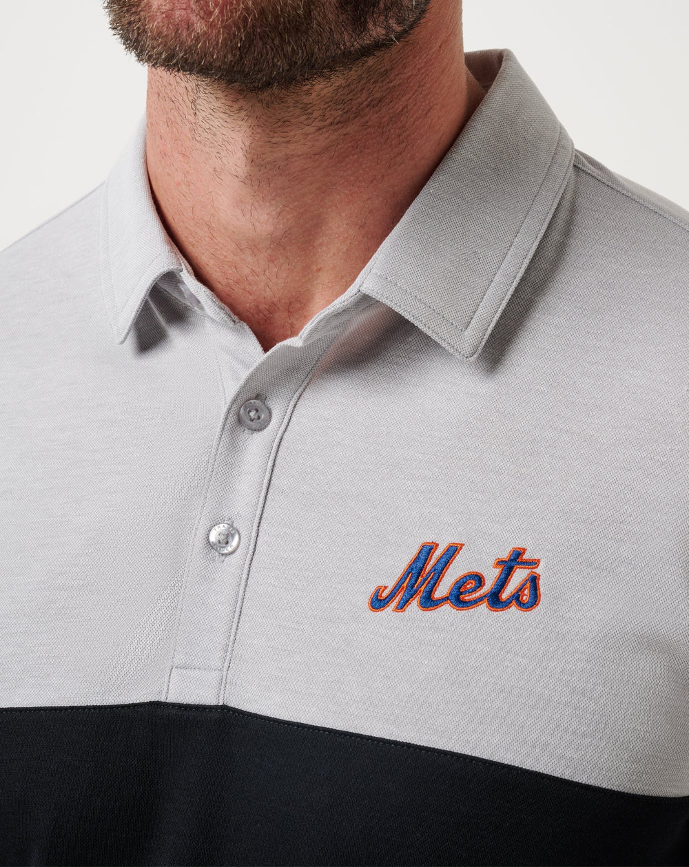 New York Mets Home Run Leader Polo Men|New/Heather Grey/Black