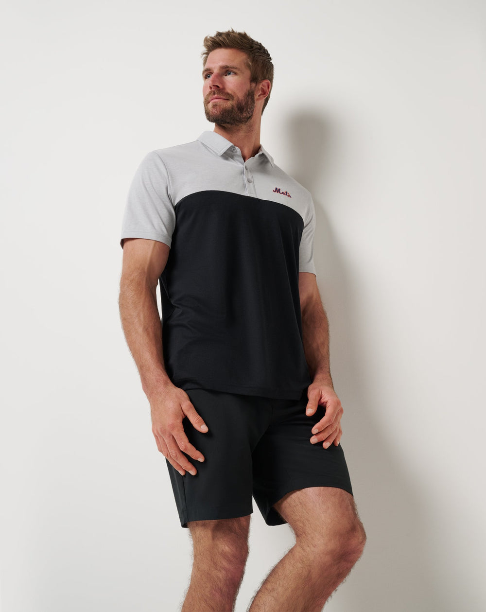 New York Mets Home Run Leader Polo Men|New/Heather Grey/Black