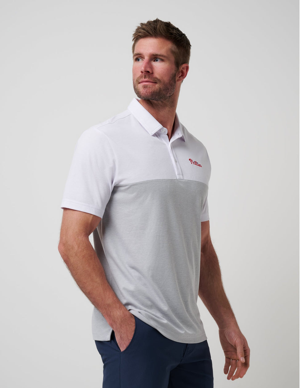 Philadelphia Phillies Home Run Leader Polo Men|Game Day|New/White/Heather Grey