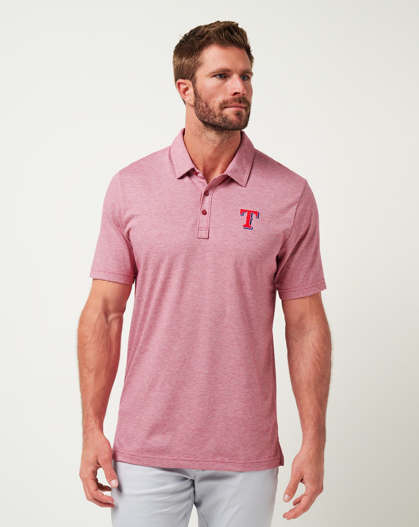 Texas Rangers The Zinna Polo Men|New/Heather Cardinal