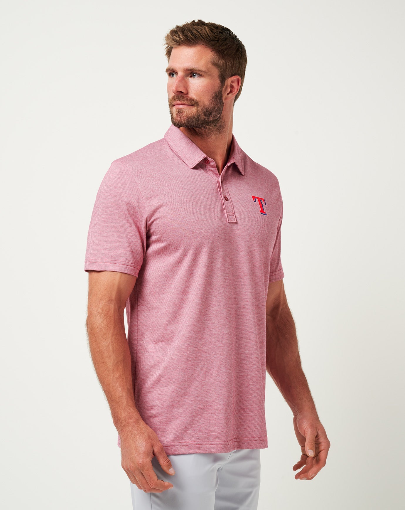 Texas Rangers The Zinna Polo Men|New/Heather Cardinal