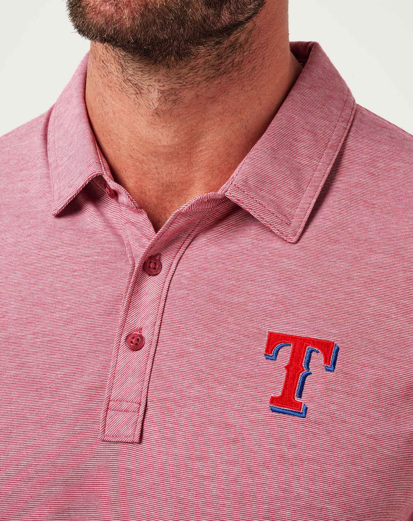 Texas Rangers The Zinna Polo Men|New/Heather Cardinal