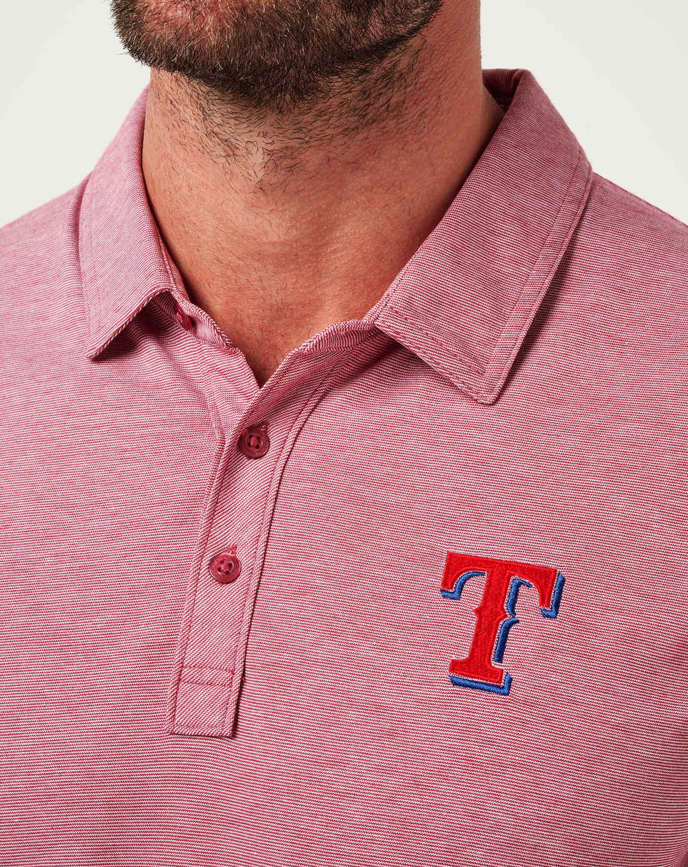 Texas Rangers The Zinna Polo Men|New/Heather Cardinal
