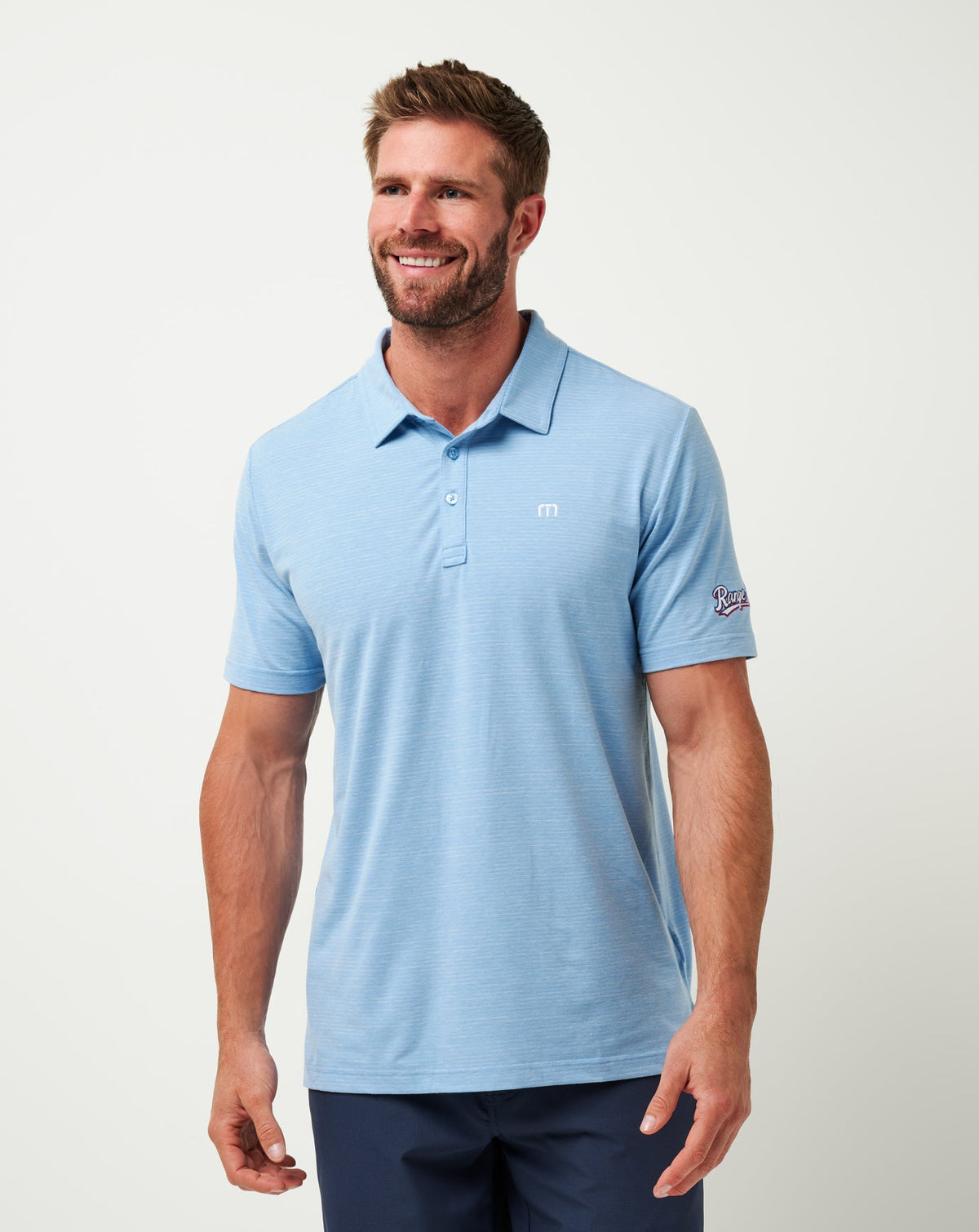 Texas Rangers The Heater Polo Men|New/Heather Heritage Blue