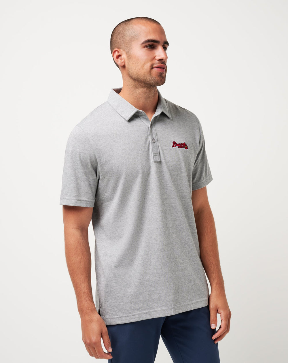 Atlanta Braves The Zinna Polo Men|New/Heather Grey