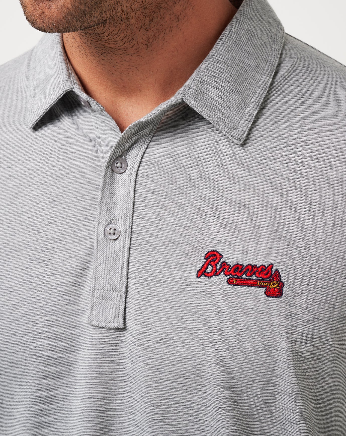 Atlanta Braves The Zinna Polo Men|New/Heather Grey