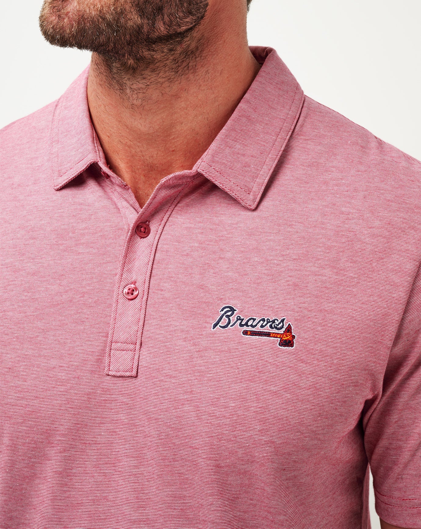 Atlanta Braves The Zinna Polo Men|New/Heather Cardinal