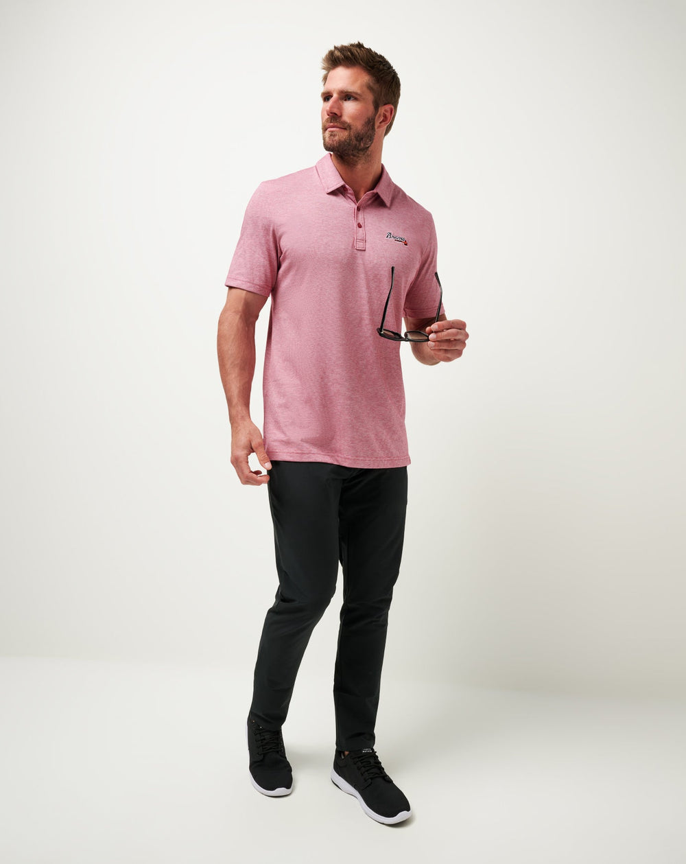 Atlanta Braves The Zinna Polo Men|New/Heather Cardinal