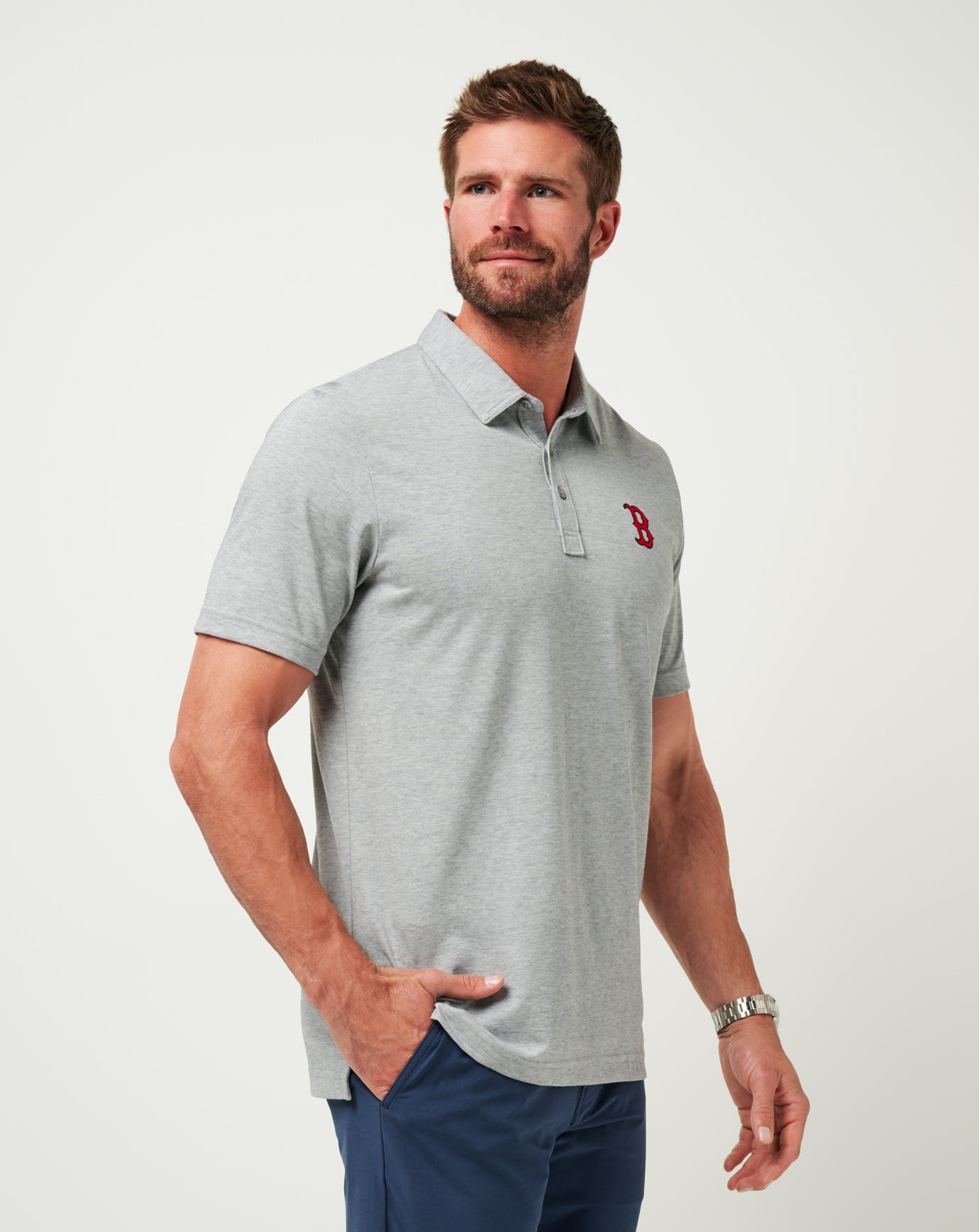 Boston Red Sox The Zinna Polo Men|Game Day|New/Heather Grey