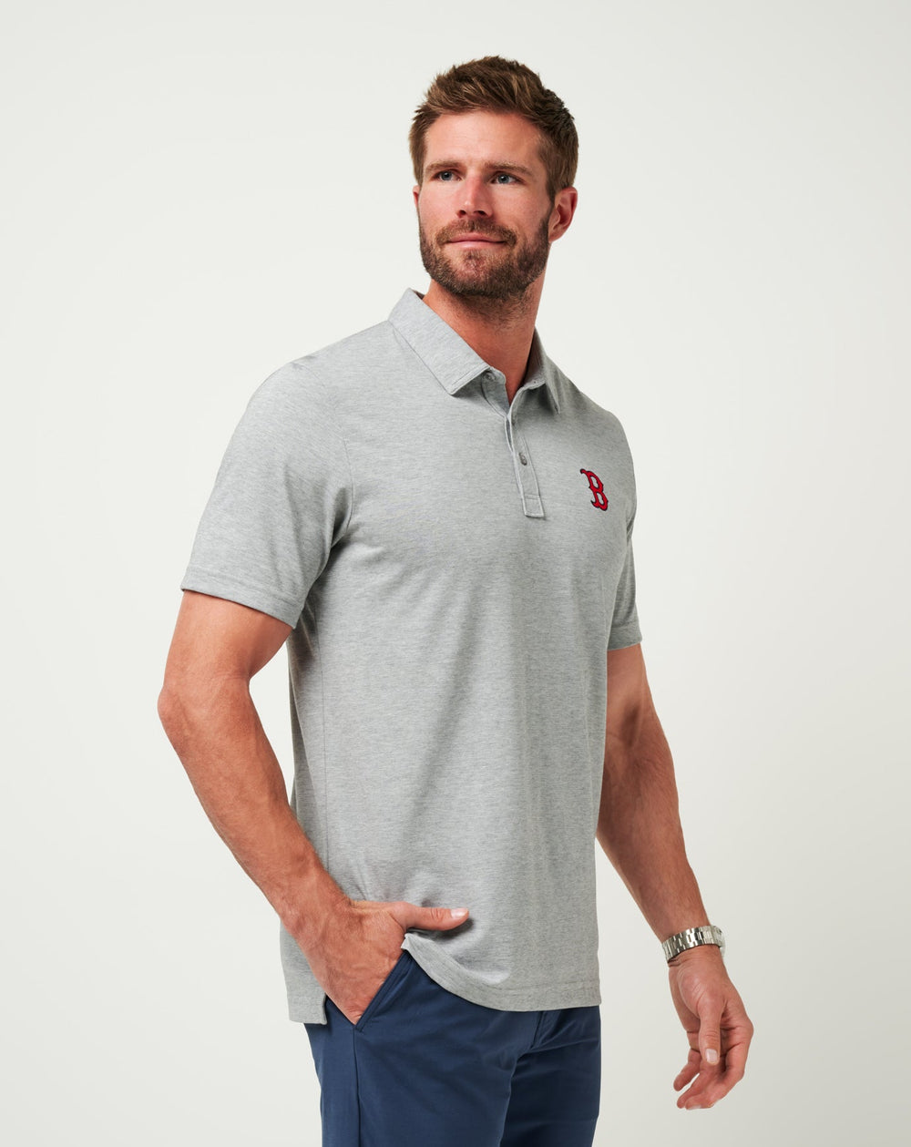 Boston Red Sox The Zinna Polo Men|Game Day|New/Heather Grey